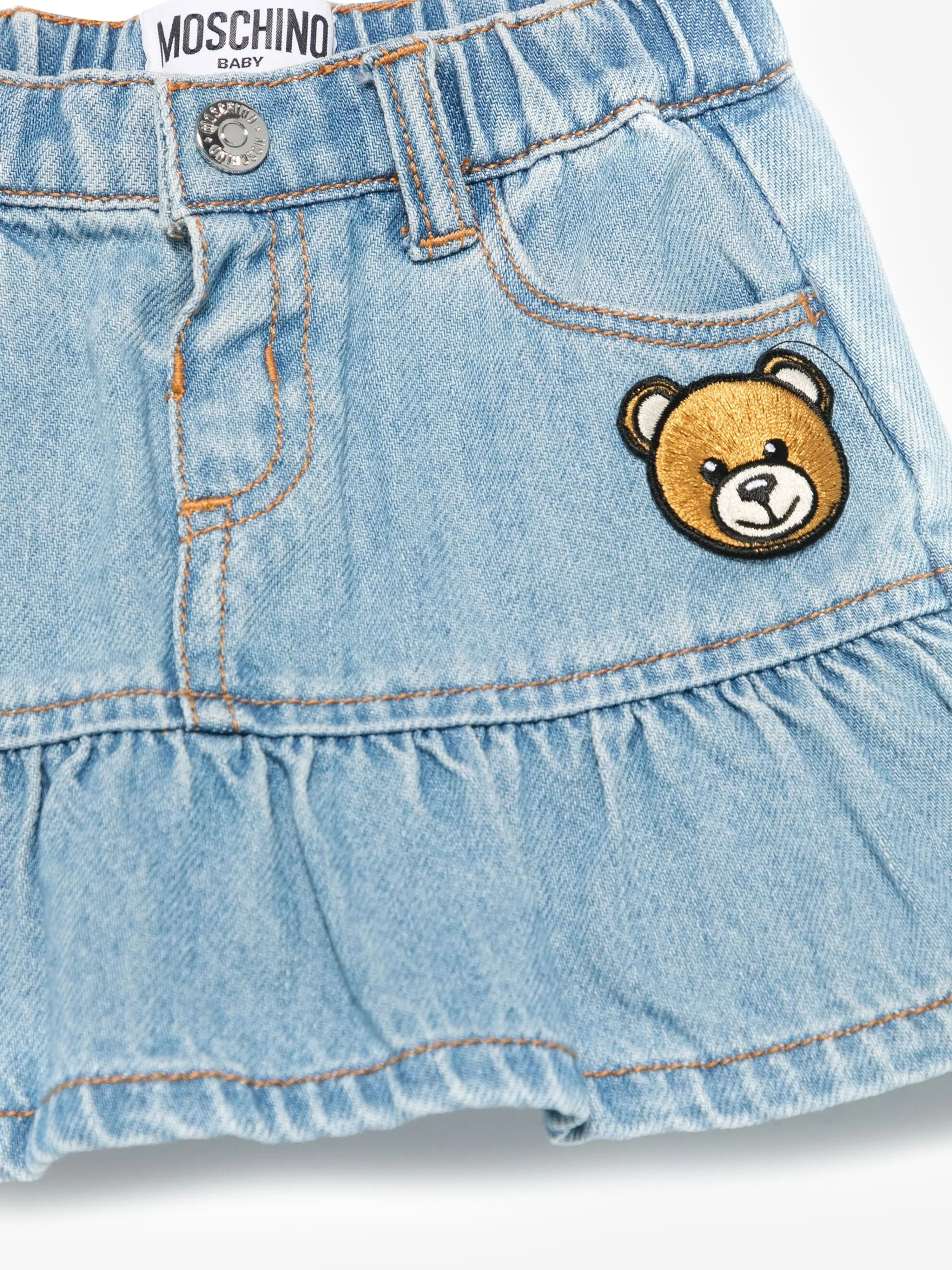 Baby Mädchen Teddybär Denim Rock in Blau