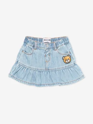 Baby Mädchen Teddybär Denim Rock in Blau
