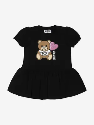 Teddybär-Kleid für Baby-Mädchen in Schwarz