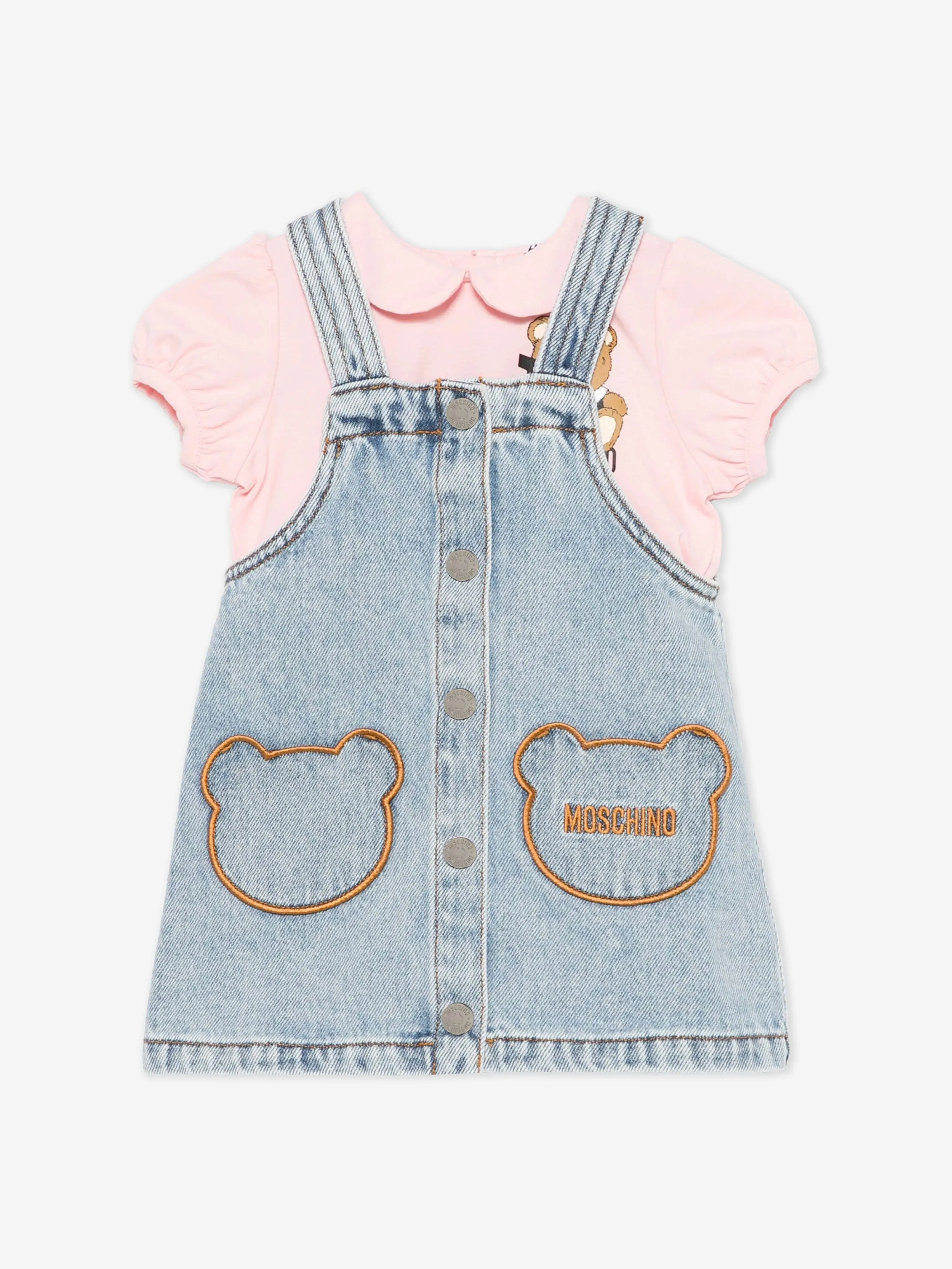 Rosa Teddybär-Kleid-Set für Babygirls