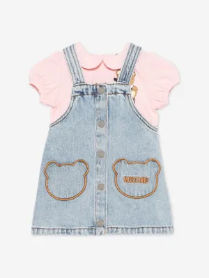 Rosa Teddybär-Kleid-Set für Babygirls