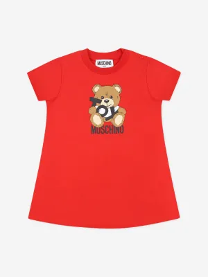 Baby Girls Teddybär-Jerseykleid in Rot