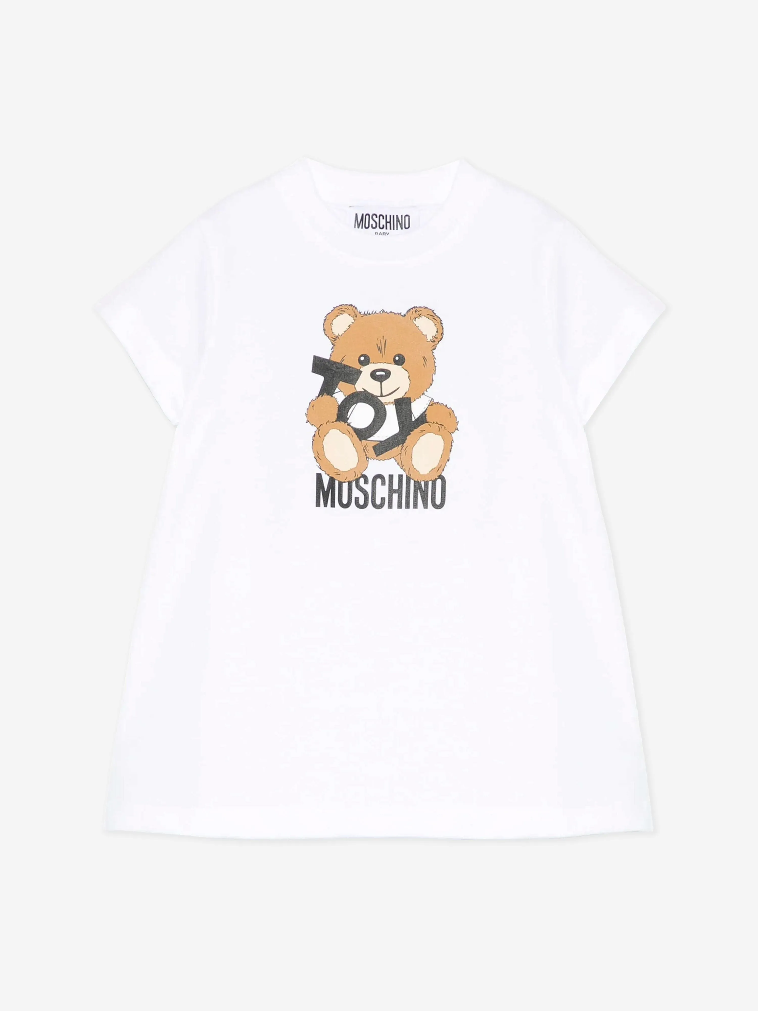 Baby Girls Teddybär-Jerseykleid in Weiß