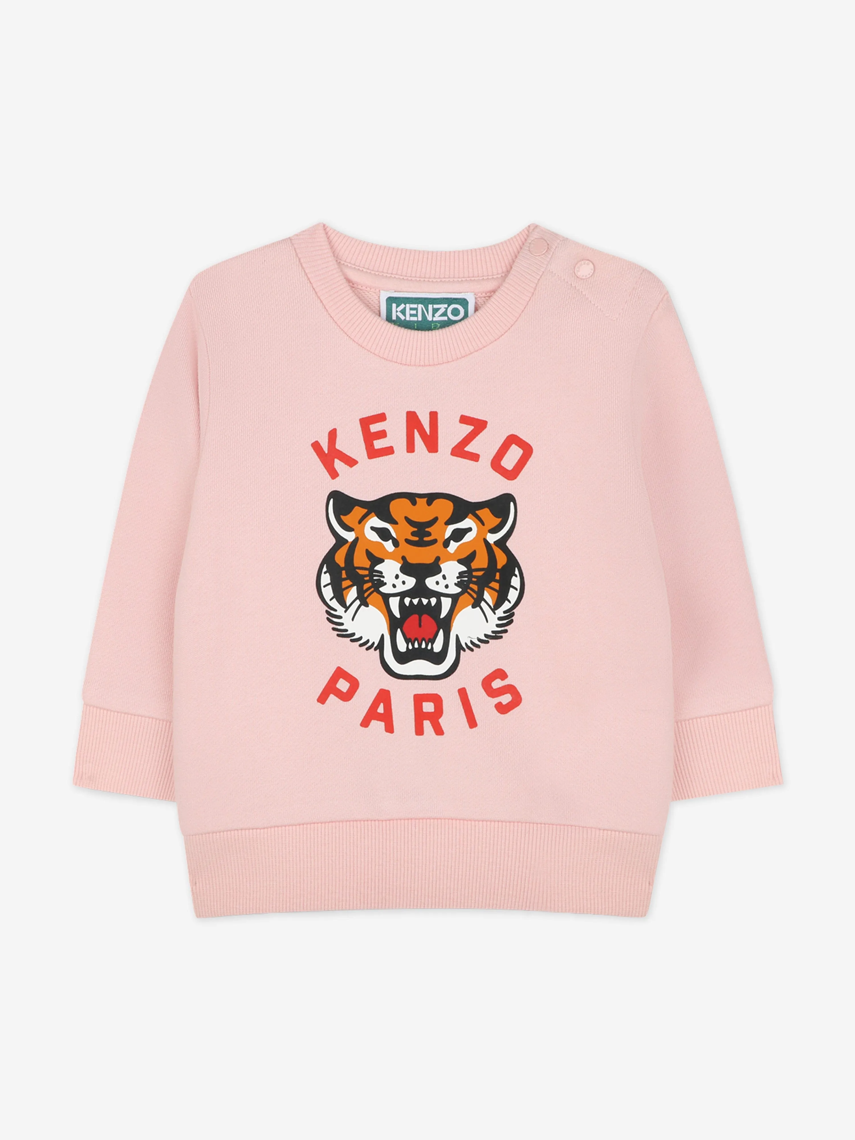 Baby Girls Tiger Logo Tracksuit in Rosa