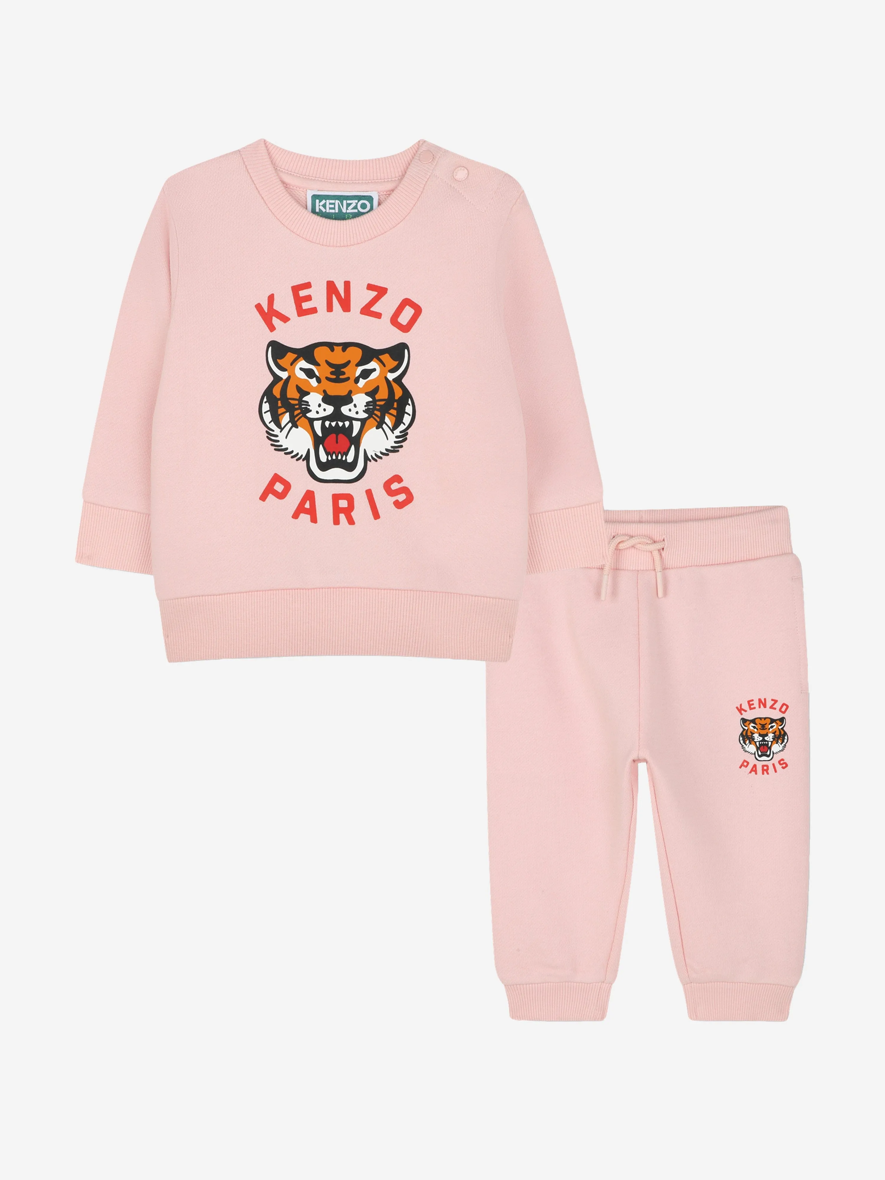 Baby Girls Tiger Logo Tracksuit in Rosa