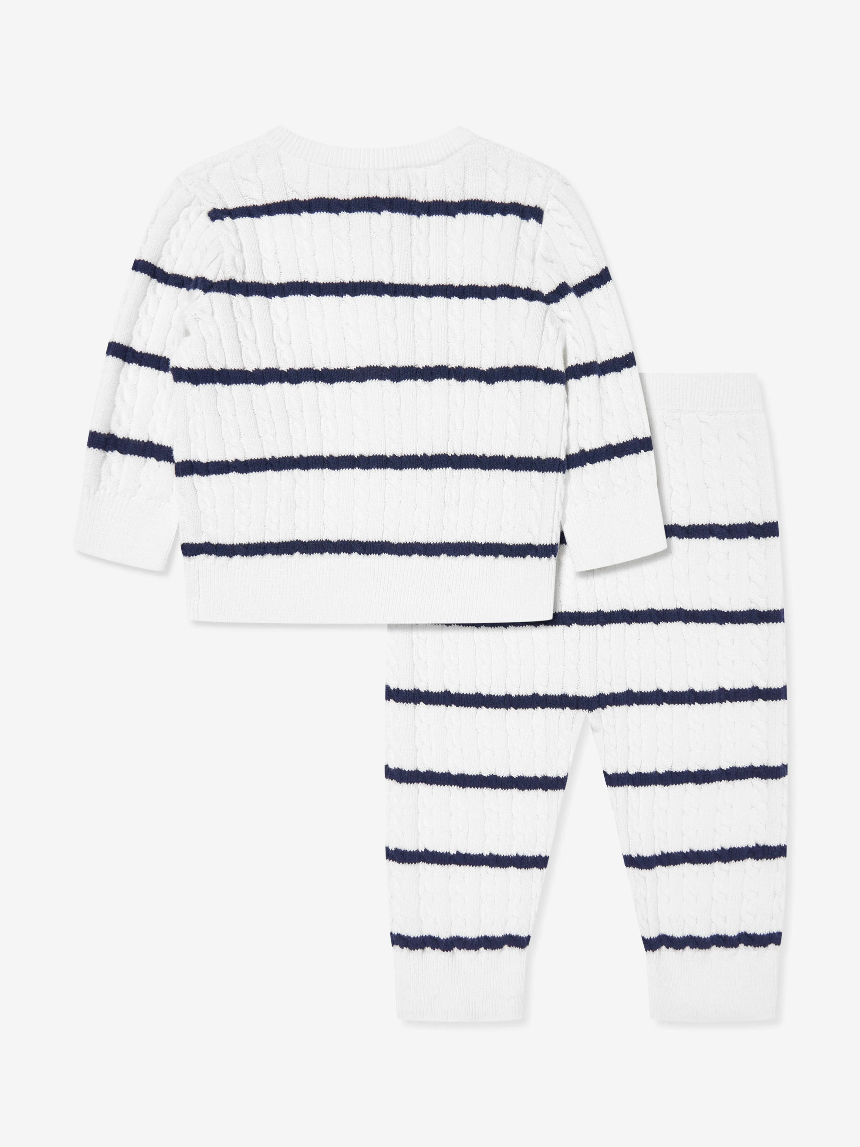 Baby gestreifte Leggings-Set in Marineblau