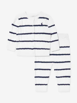 Baby gestreifte Leggings-Set in Marineblau