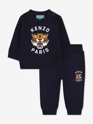 Baby Tiger Logo Tracksuit in Marineblau