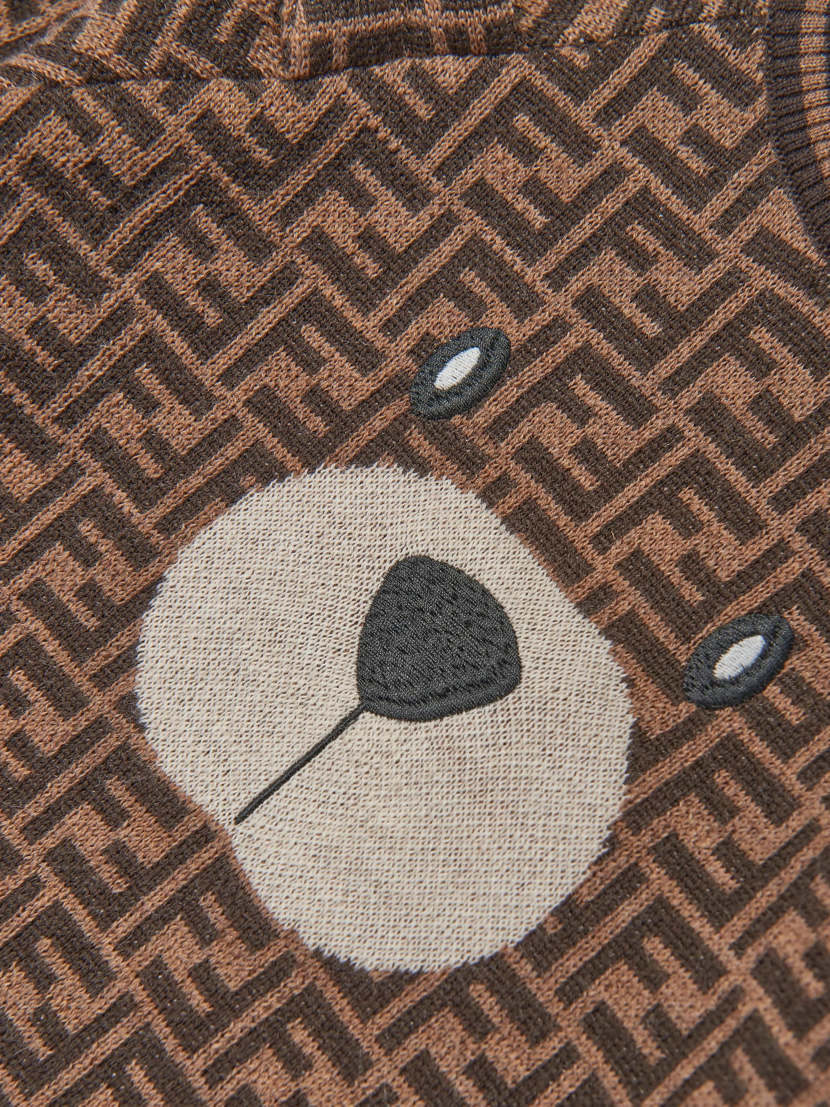 Baby Wool FF Logo Bärenpullover in Braun