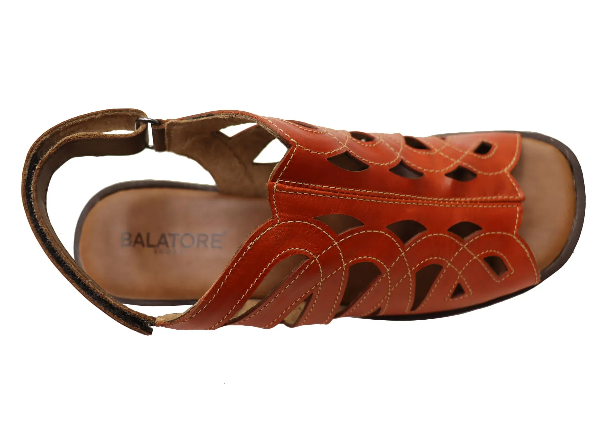 Balatore Cello Damen Bequeme Sandaletten mit Brasilianischem Leder und Niedrigem Absatz Balatore Schuhe