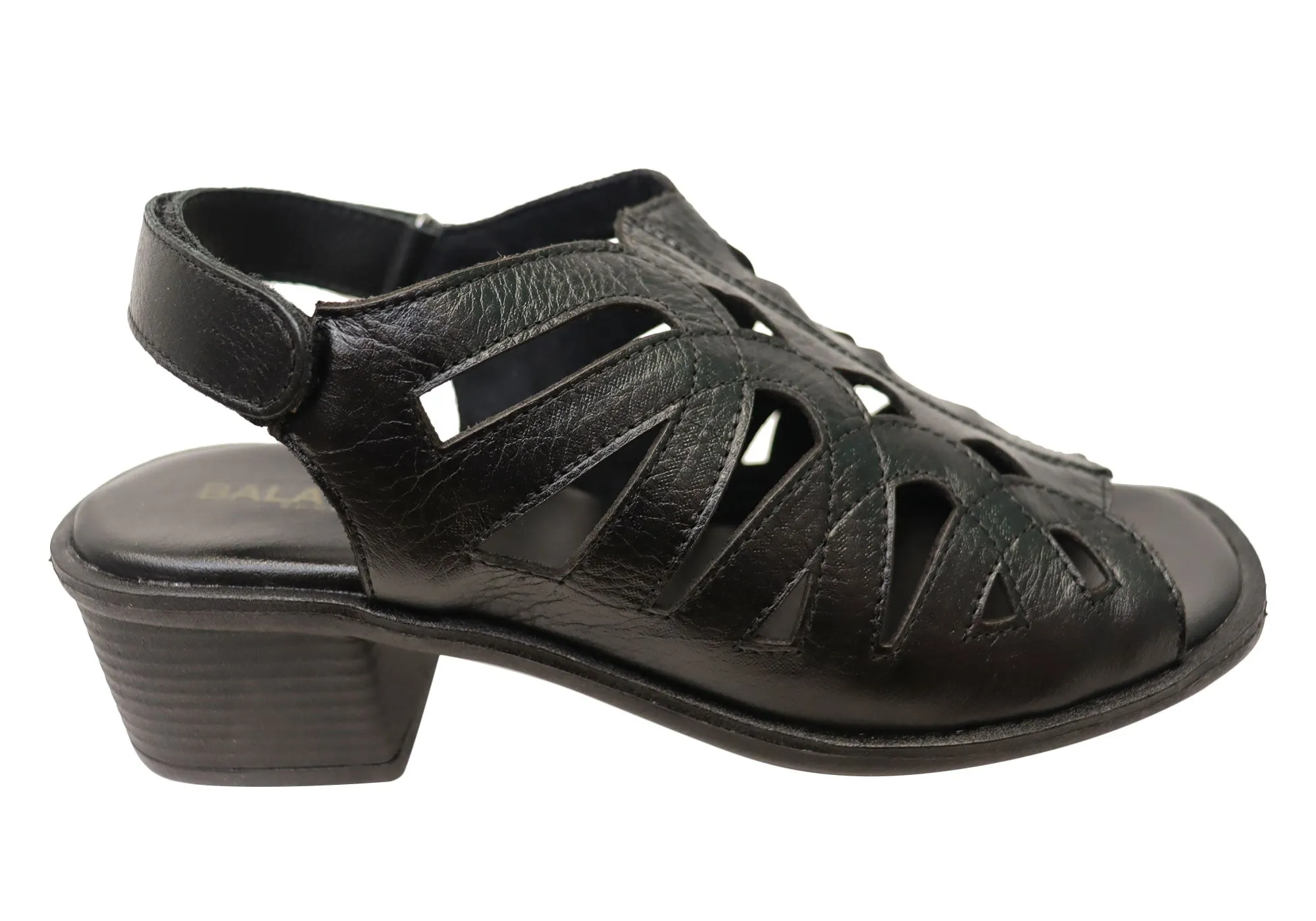 Balatore Cello Damen Bequeme Sandaletten mit Brasilianischem Leder und Niedrigem Absatz Balatore Schuhe