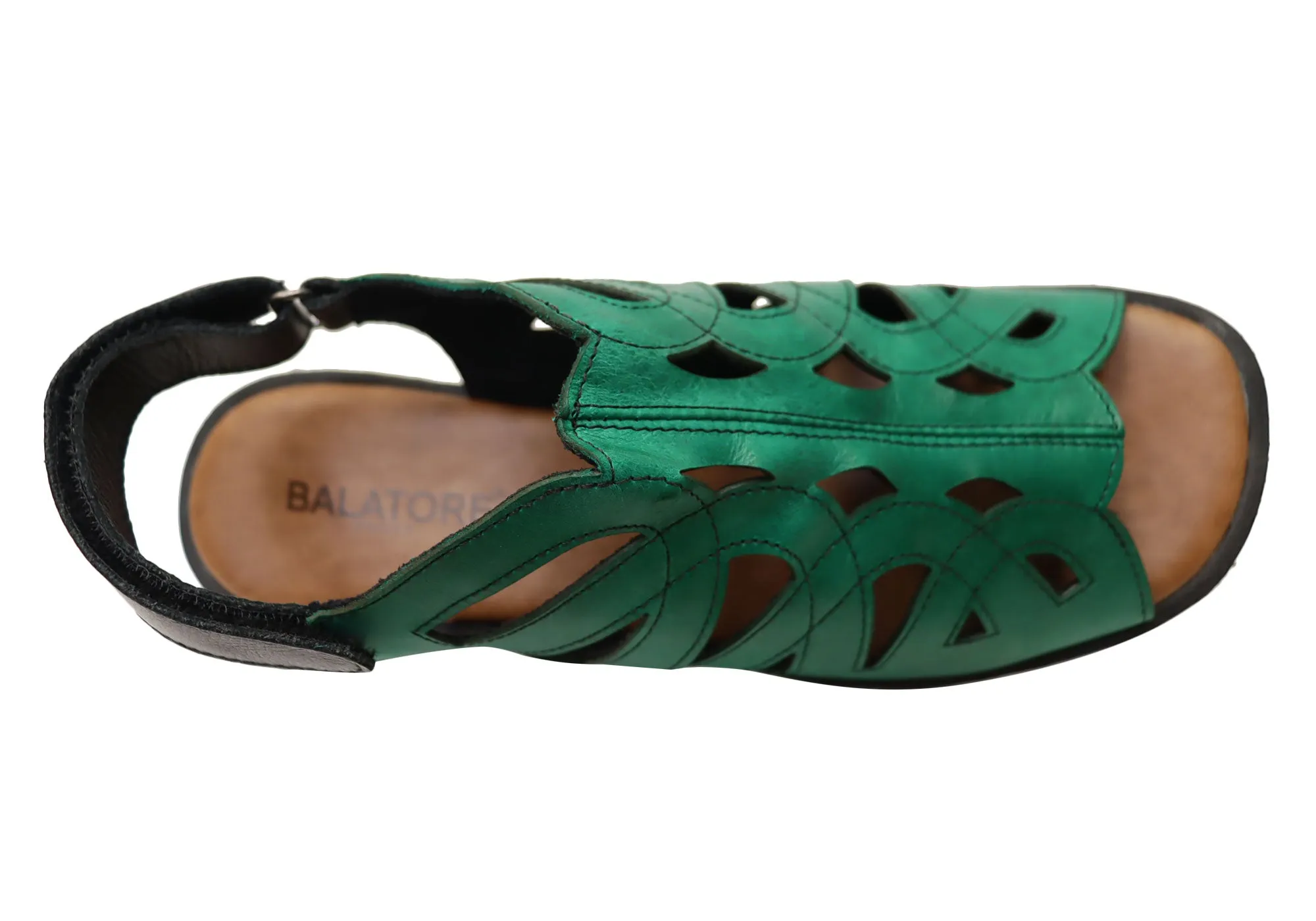 Balatore Cello Damen Bequeme Sandaletten mit Brasilianischem Leder und Niedrigem Absatz Balatore Schuhe