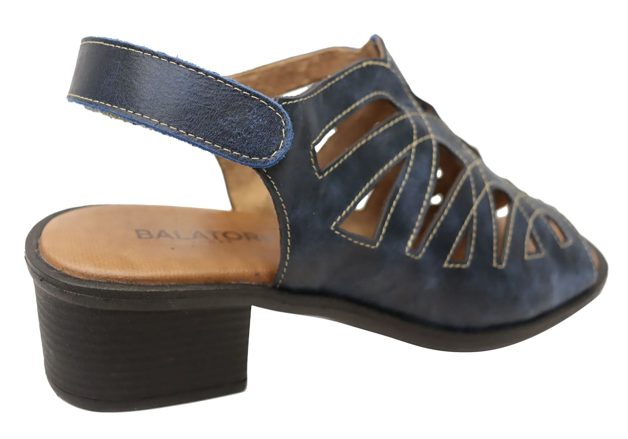 Balatore Cello Damen Bequeme Sandaletten mit Brasilianischem Leder und Niedrigem Absatz Balatore Schuhe