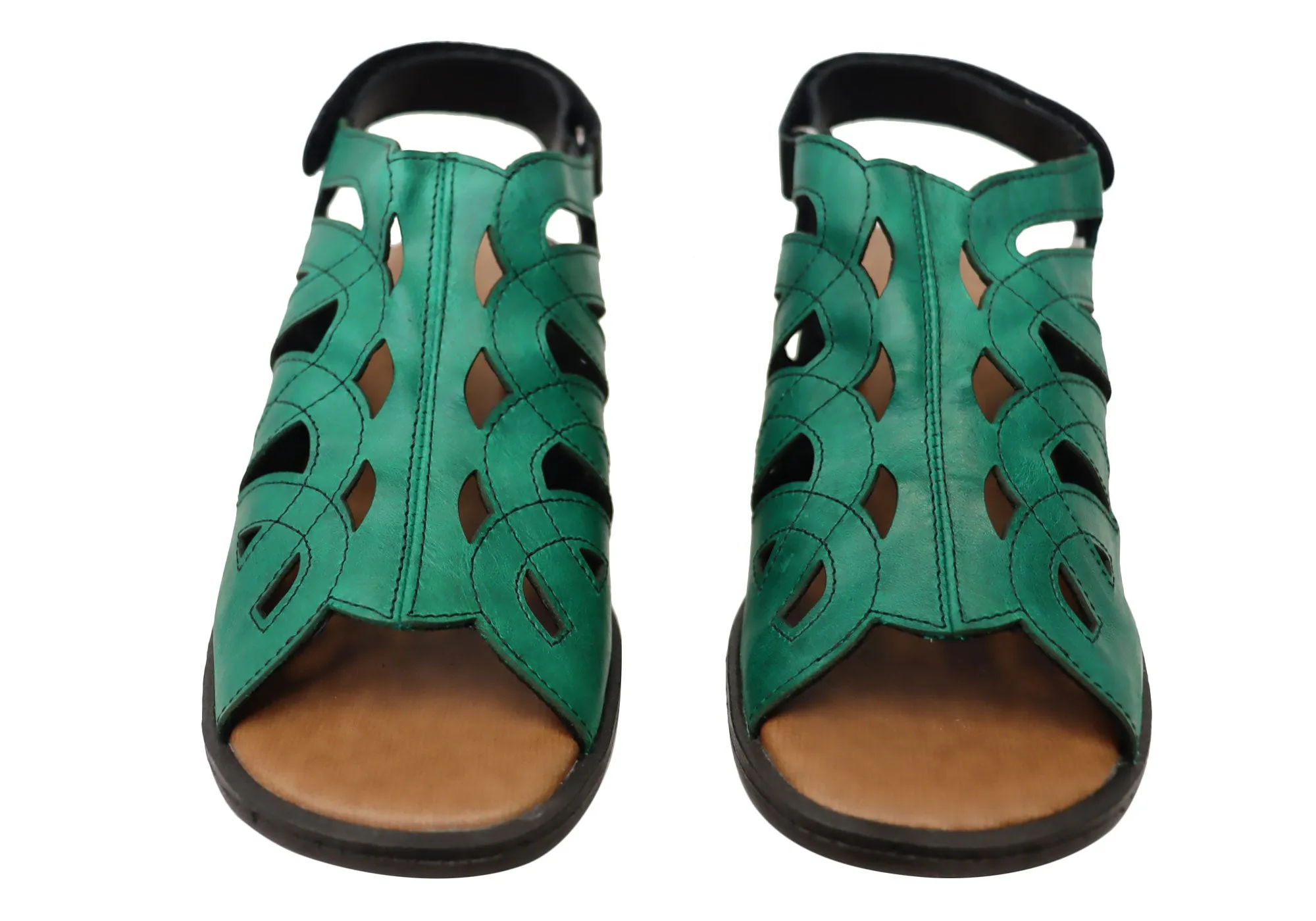 Balatore Cello Damen Bequeme Sandaletten mit Brasilianischem Leder und Niedrigem Absatz Balatore Schuhe