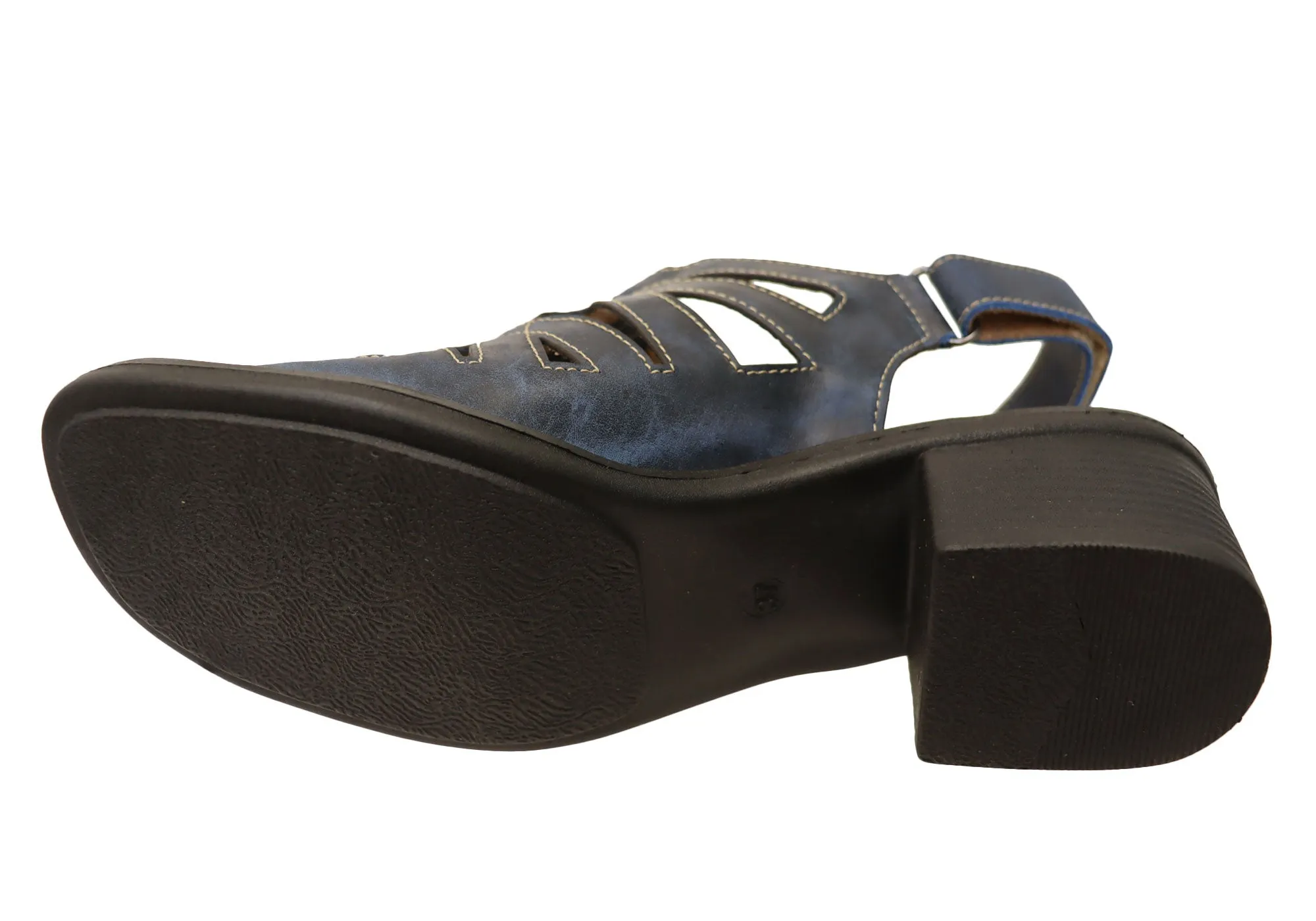 Balatore Cello Damen Bequeme Sandaletten mit Brasilianischem Leder und Niedrigem Absatz Balatore Schuhe