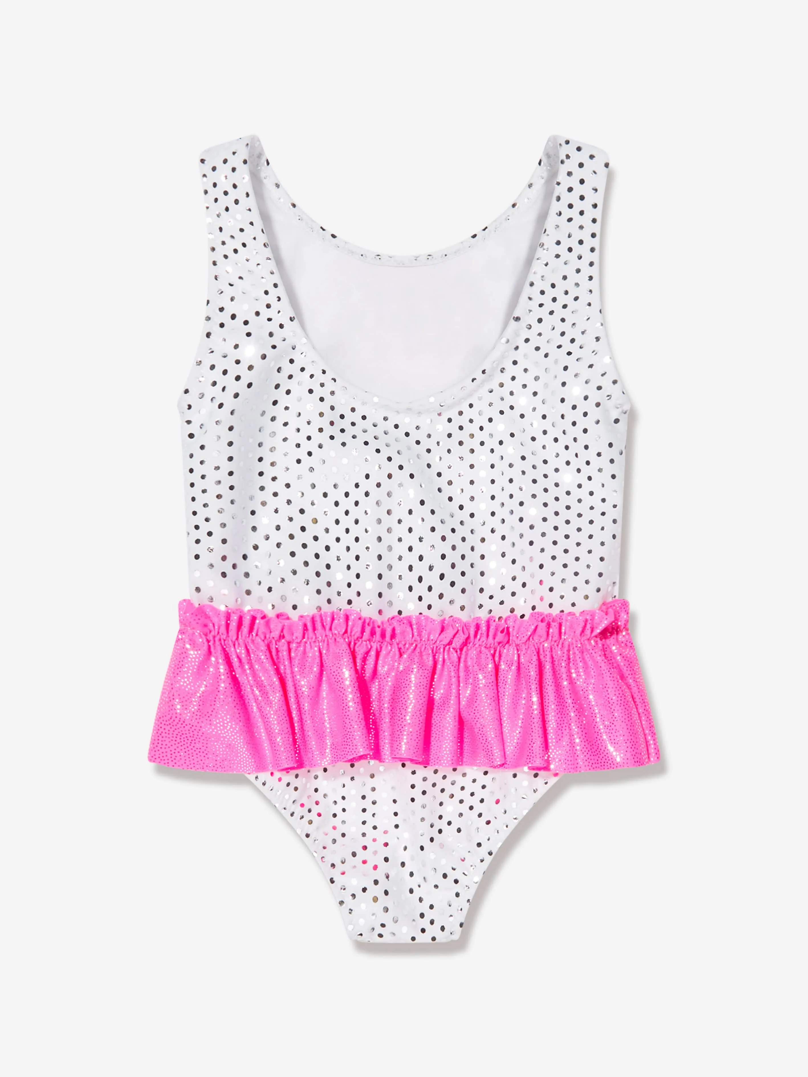 Balmain Baby Mädchen Logo Rüschen Badeanzug in Weiß