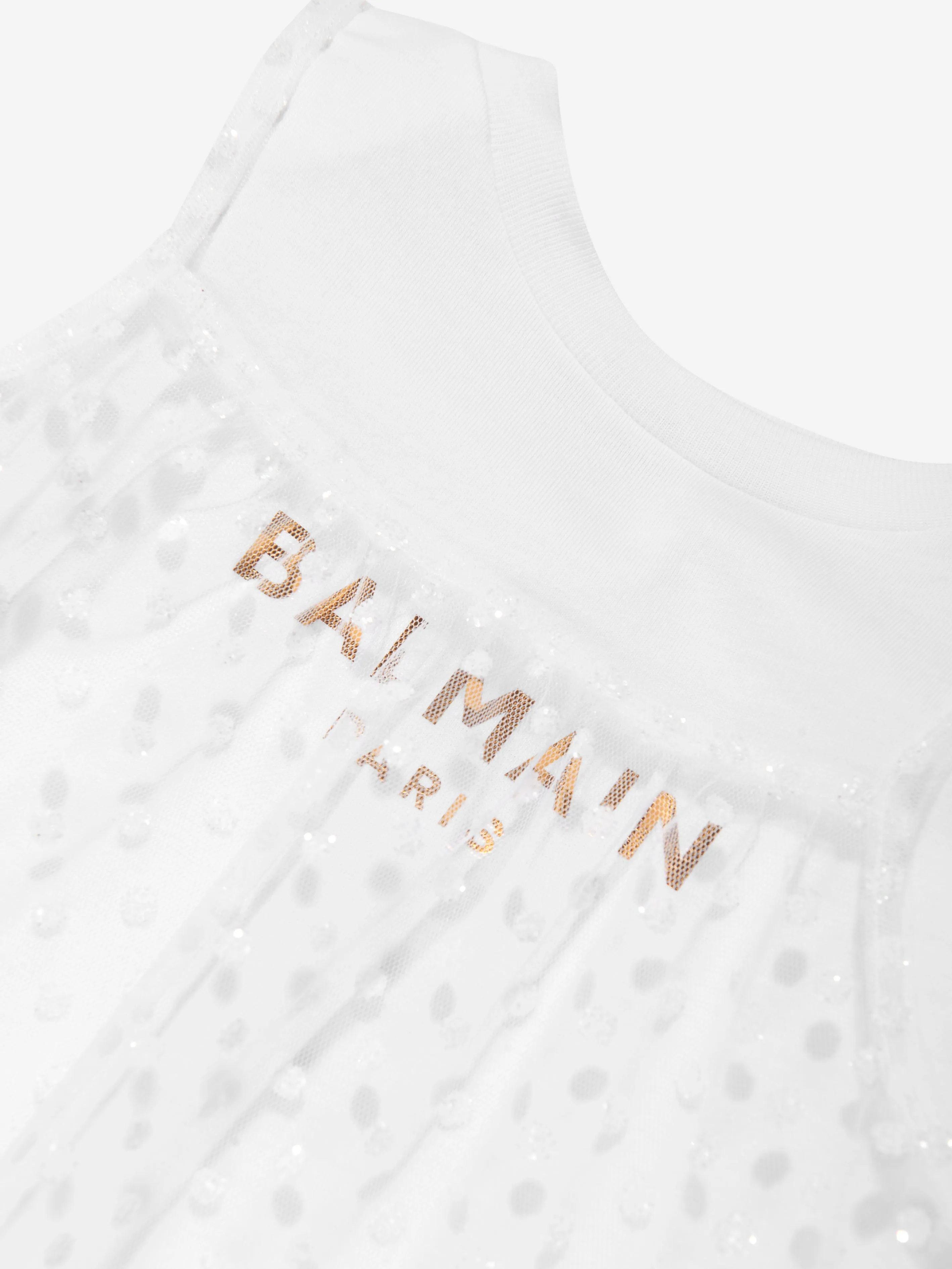 Balmain Mädchen 2 In 1 Kleid in Weiß