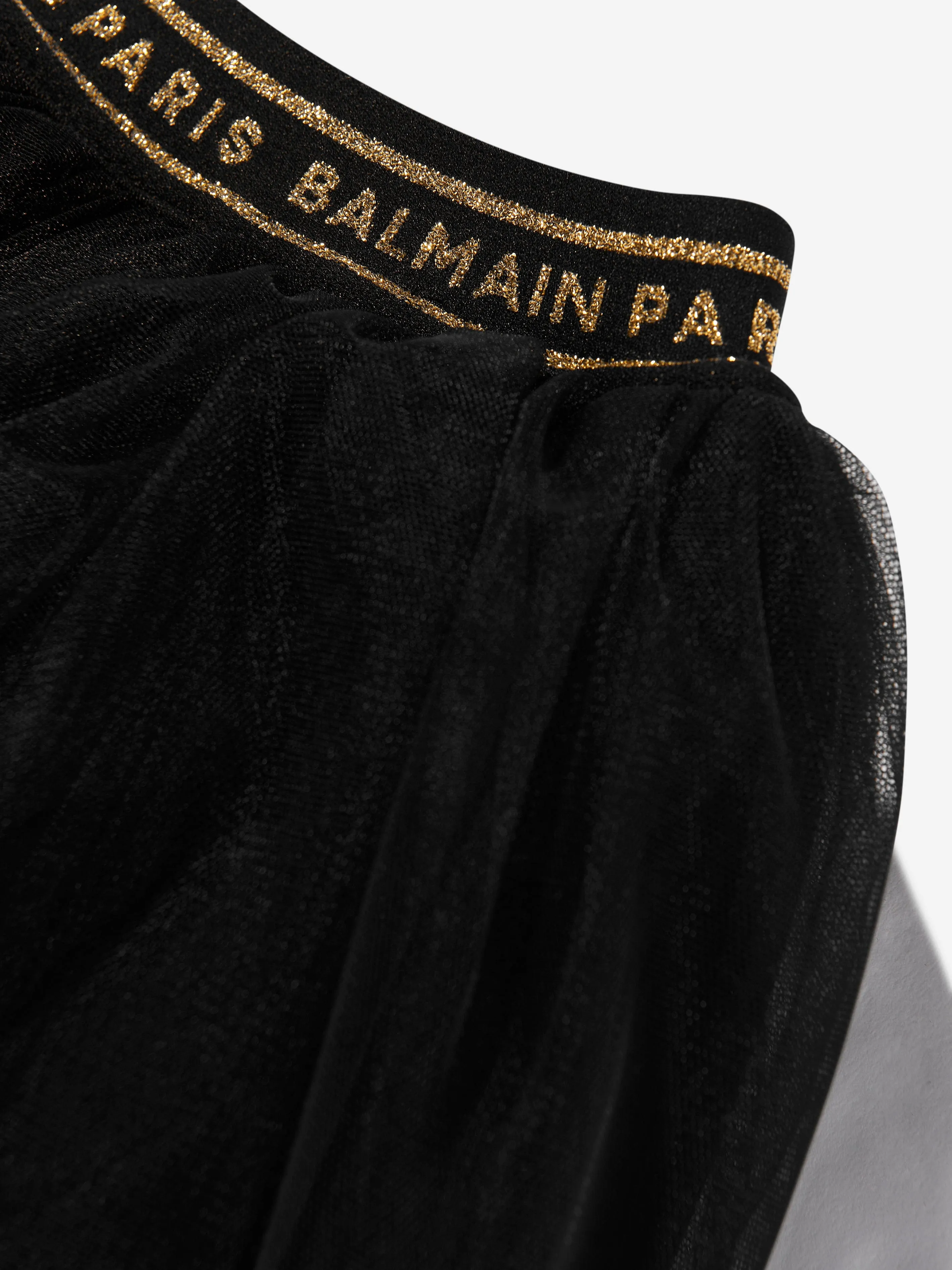 Balmain Mädchen Asymmetrischer Rüschenrock in Schwarz