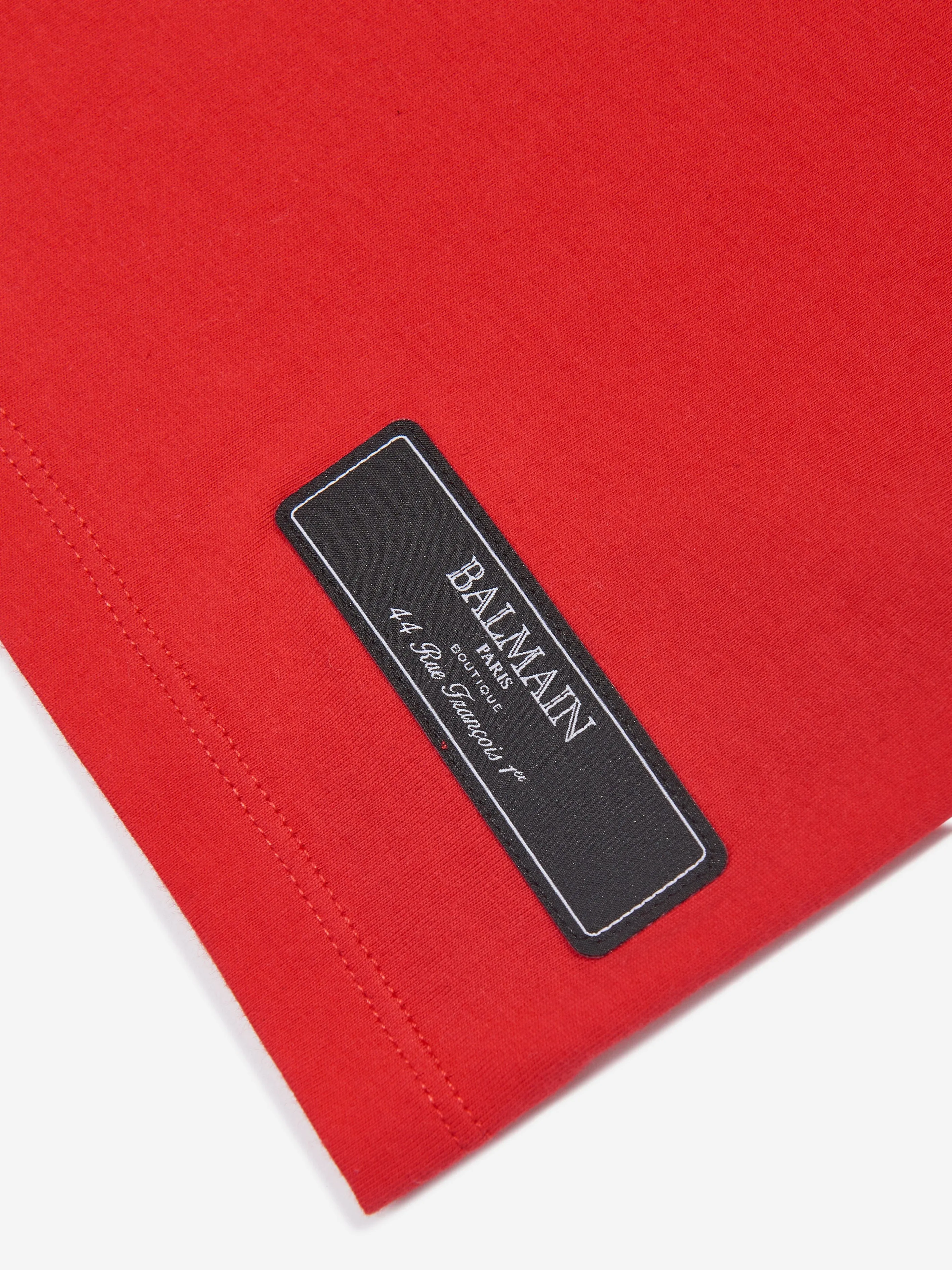 Balmain Mädchen Fransen Jersey-Kleid in Rot