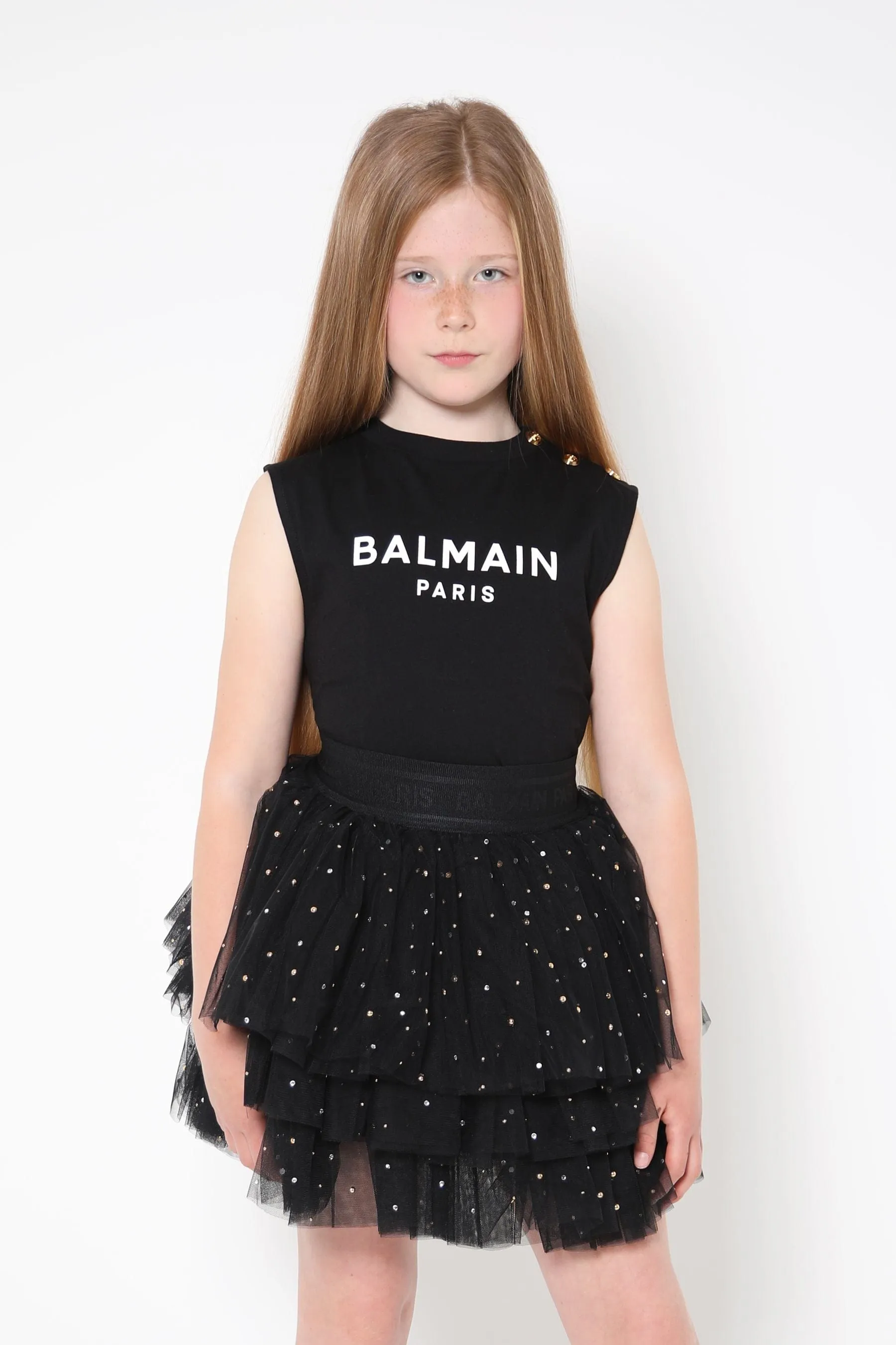 Balmain Mädchen Mehrschichtiger Tüllrock