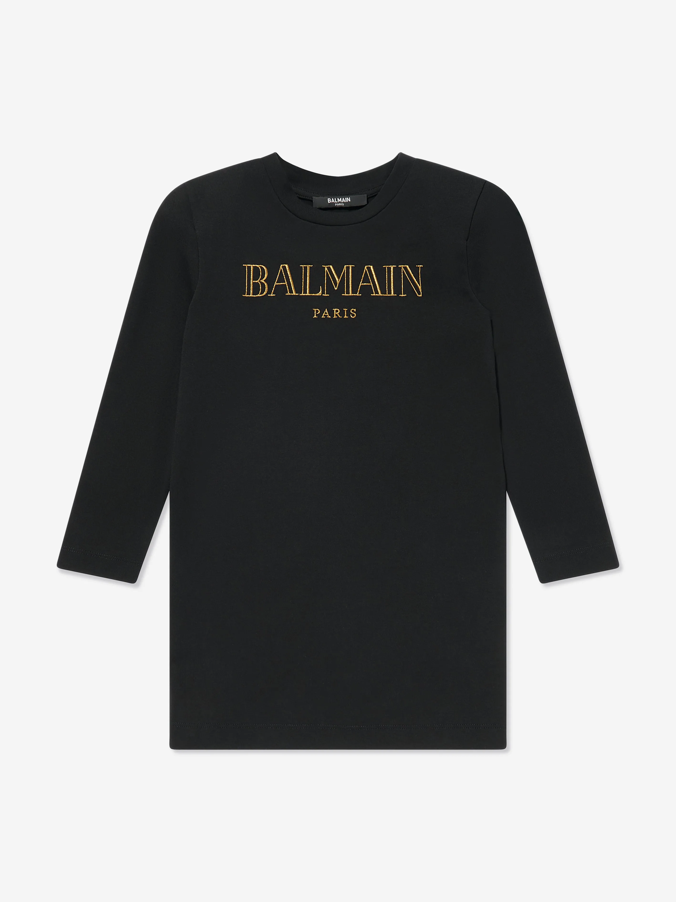 Balmain Mädchen Logo Kleid in Schwarz
