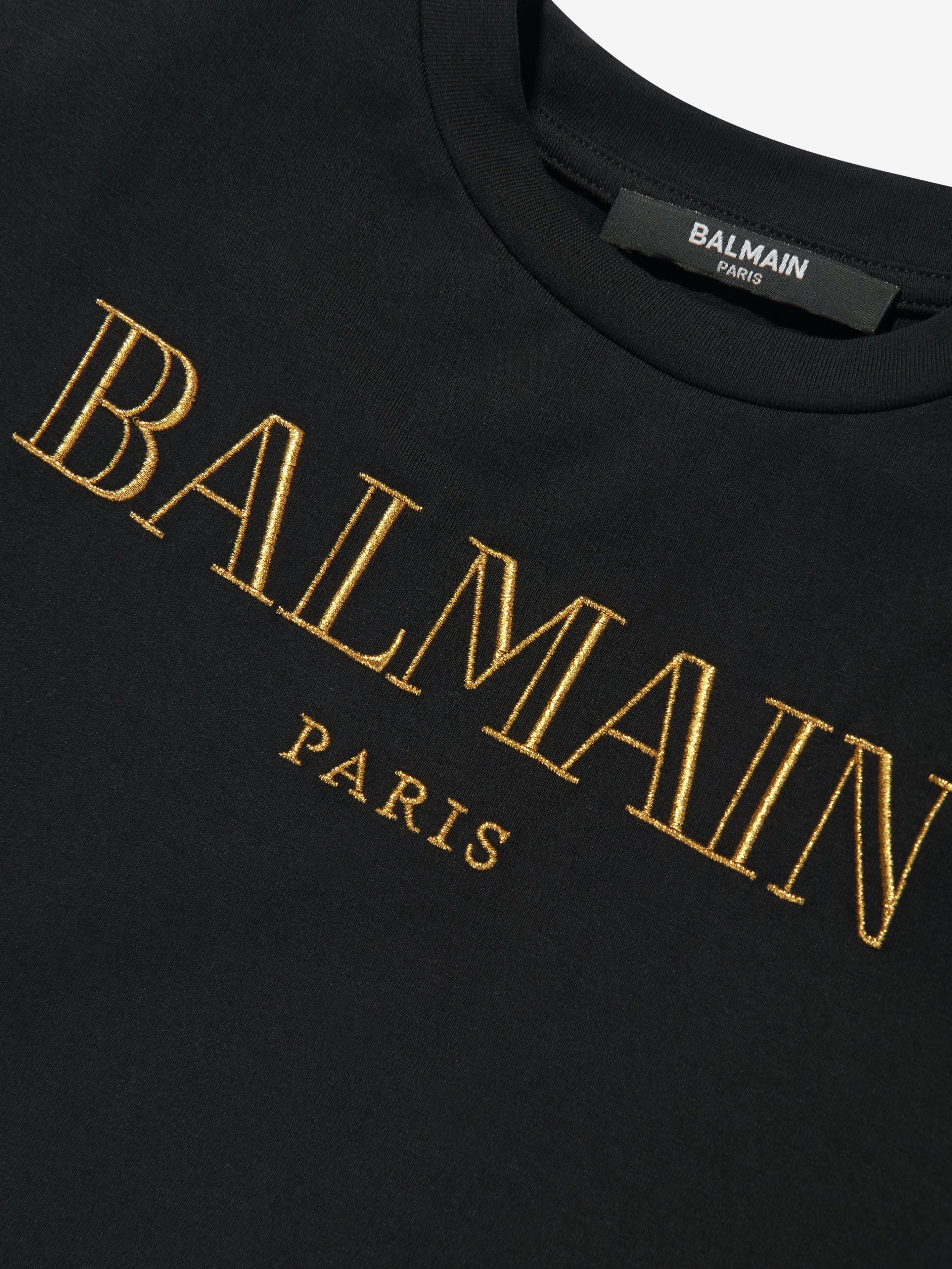Balmain Mädchen Logo Kleid in Schwarz