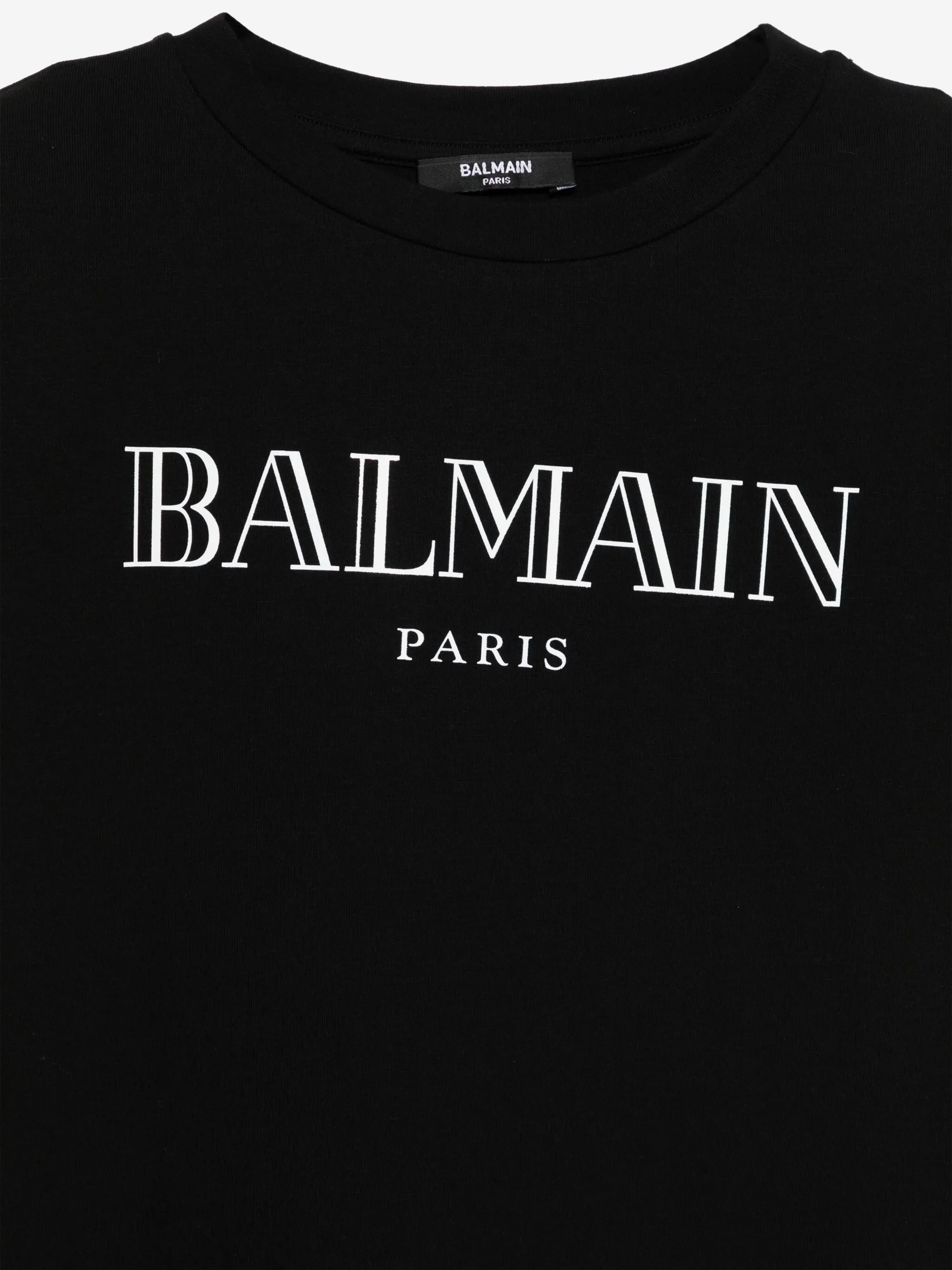 Balmain Mädchen Logo Jersey Kleid in Schwarz