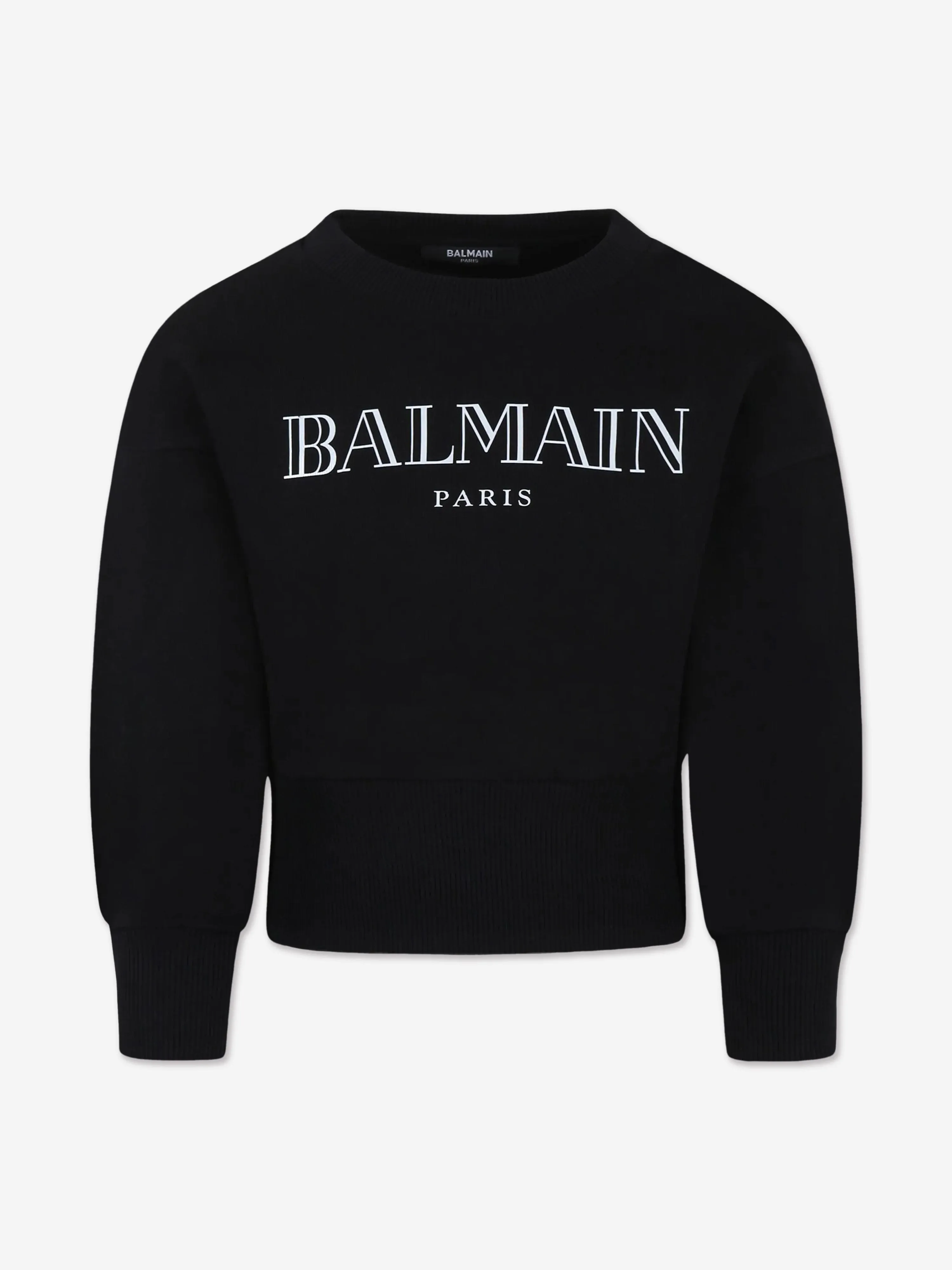 Balmain Mädchen Logo Sweatshirt in Schwarz