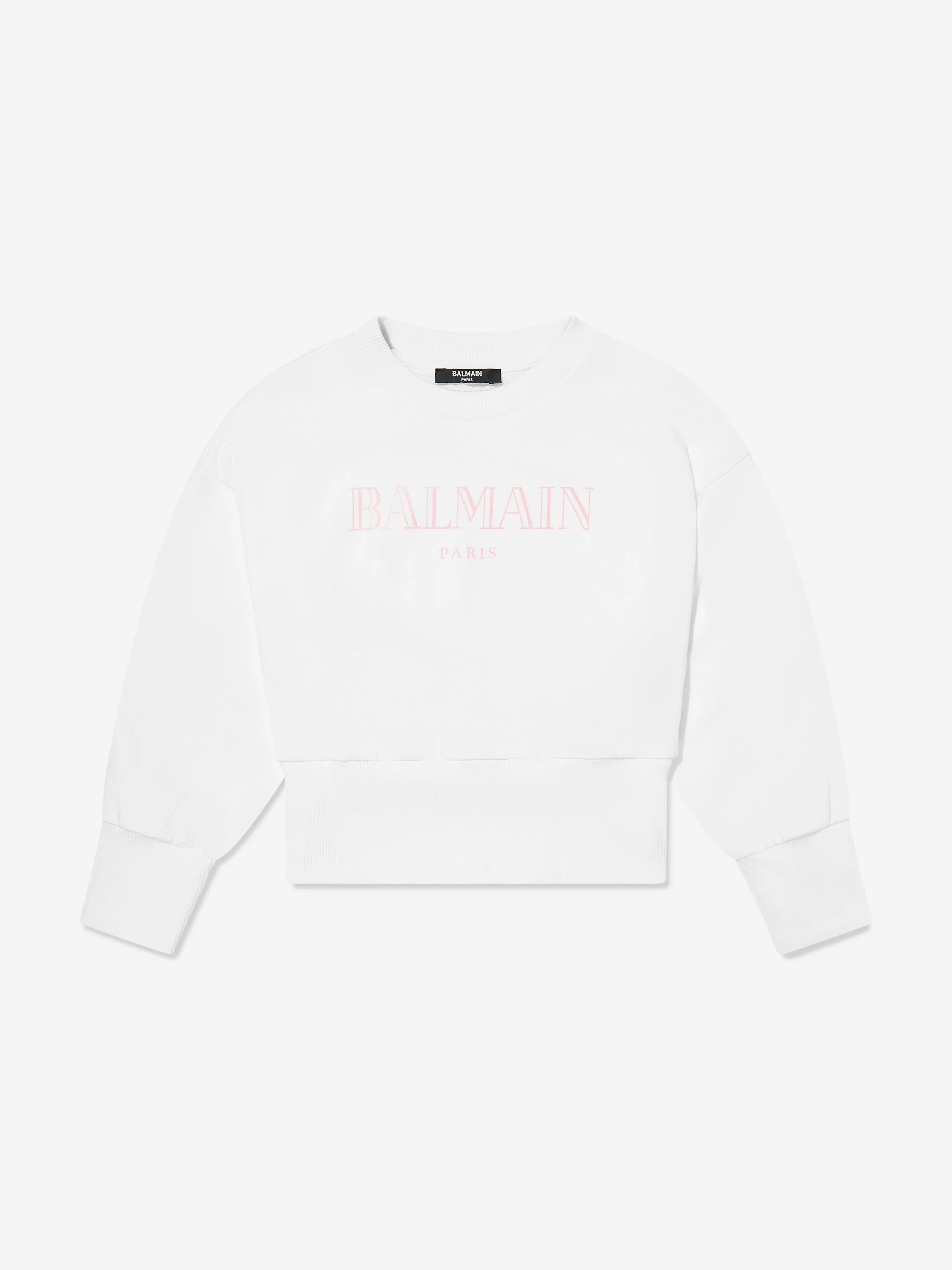 Balmain Mädchen Logo Sweatshirt in Weiß