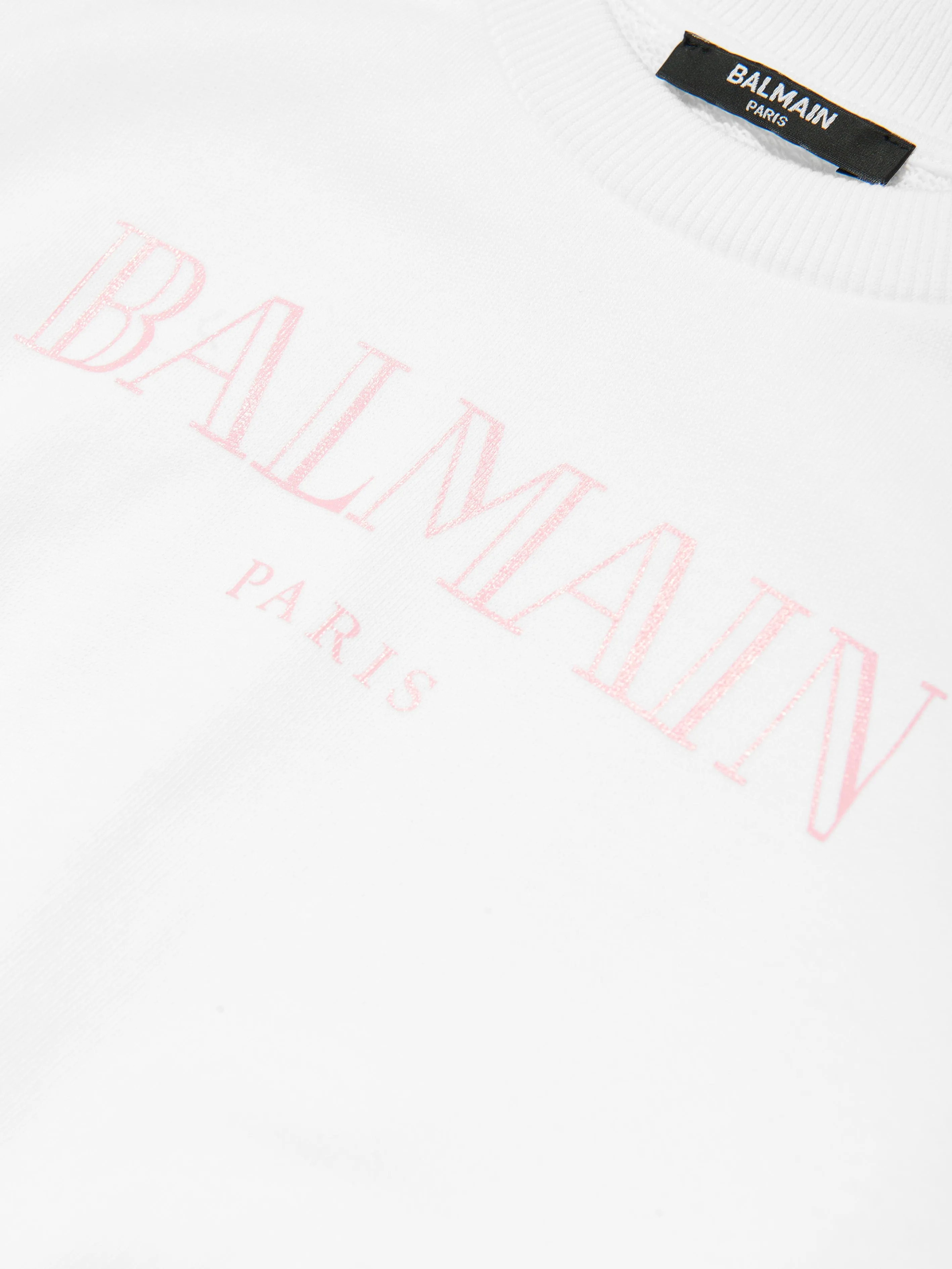 Balmain Mädchen Logo Sweatshirt in Weiß