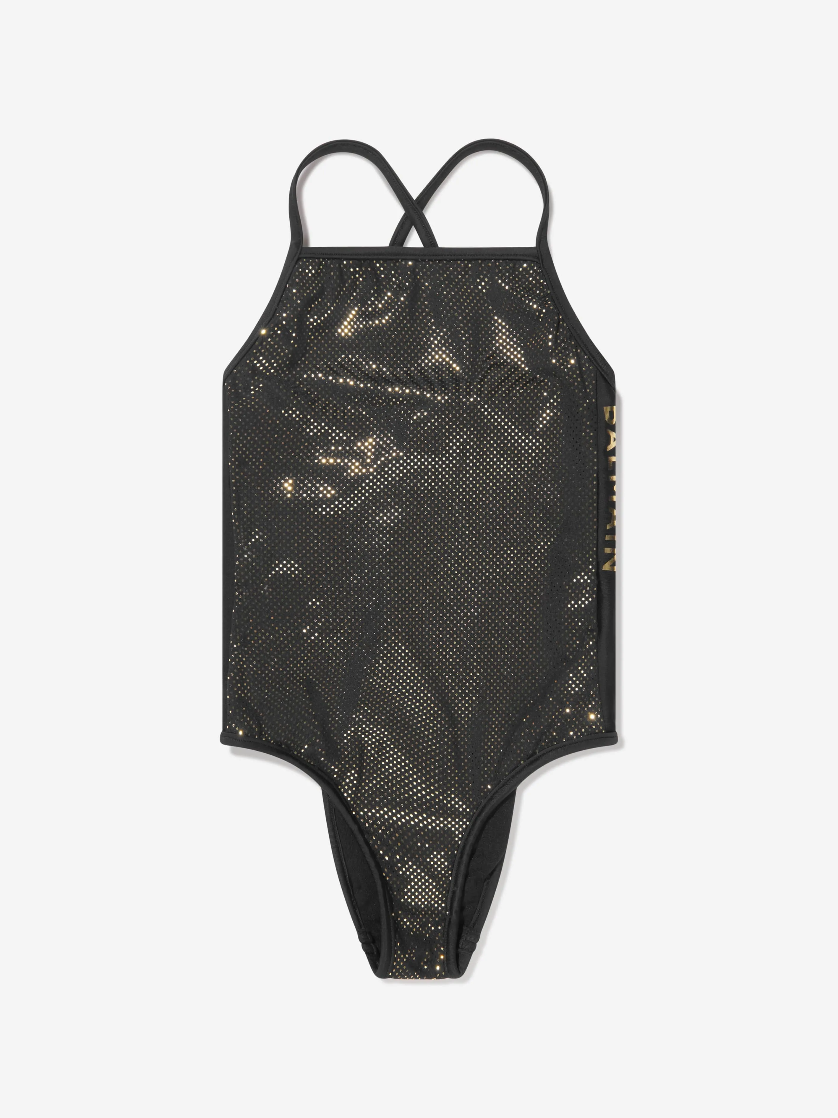 Balmain Mädchen Logo Badeanzug in Schwarz