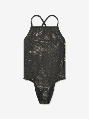 Balmain Mädchen Logo Badeanzug in Schwarz