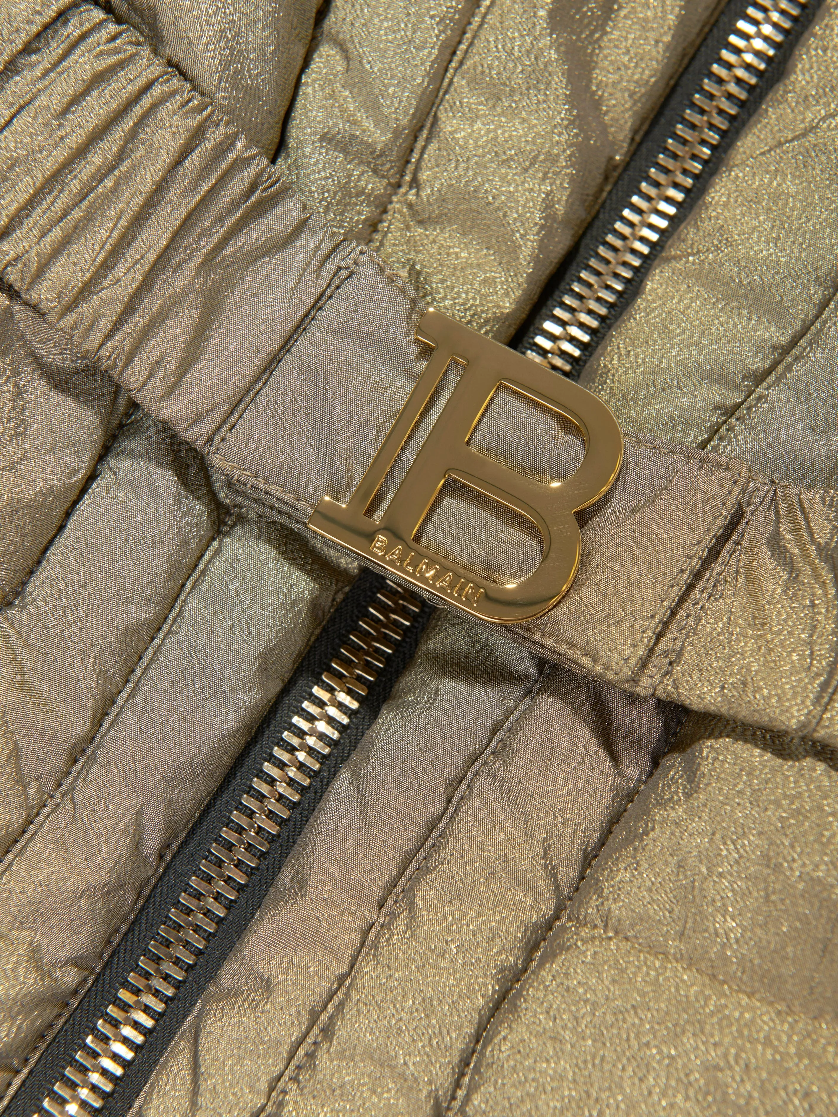 Balmain Mädchen Daunenjacke in Gold