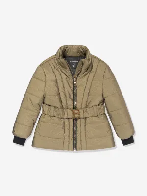 Balmain Mädchen Daunenjacke in Gold