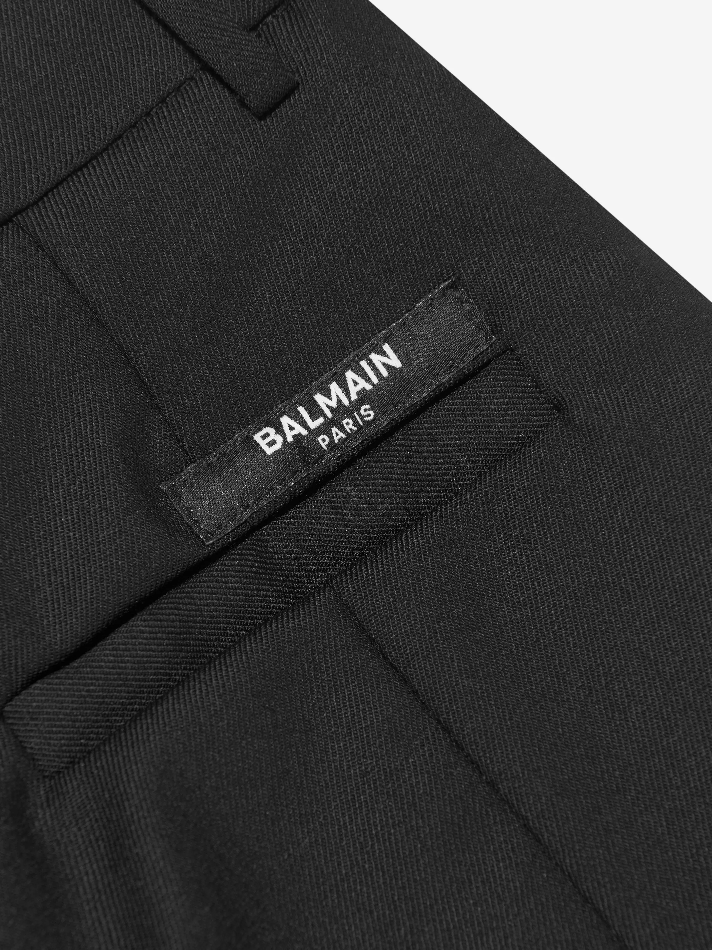 Balmain Mädchen Wollhose in Schwarz