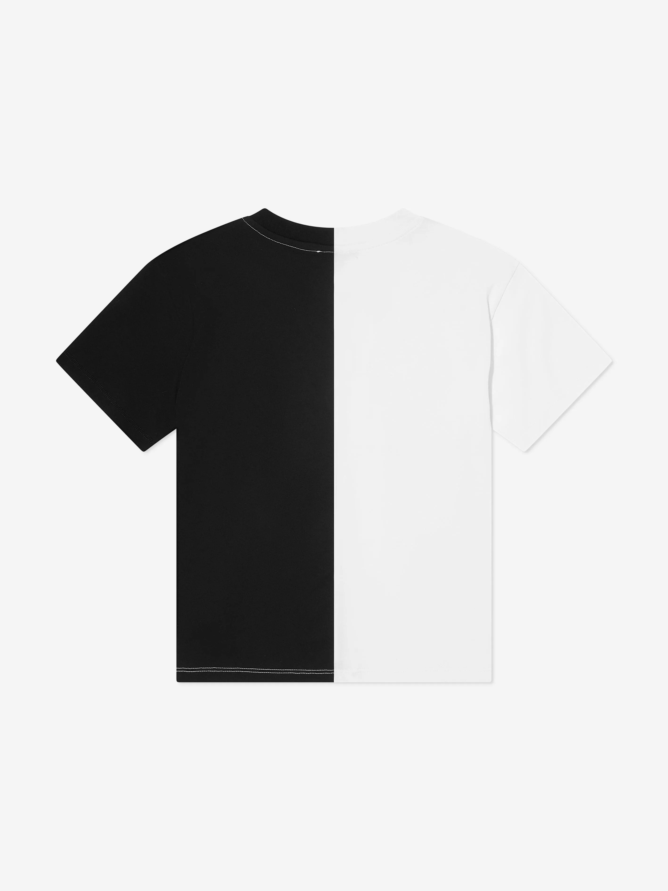 Balmain Kids Farbblock Logo T-Shirt in Weiß