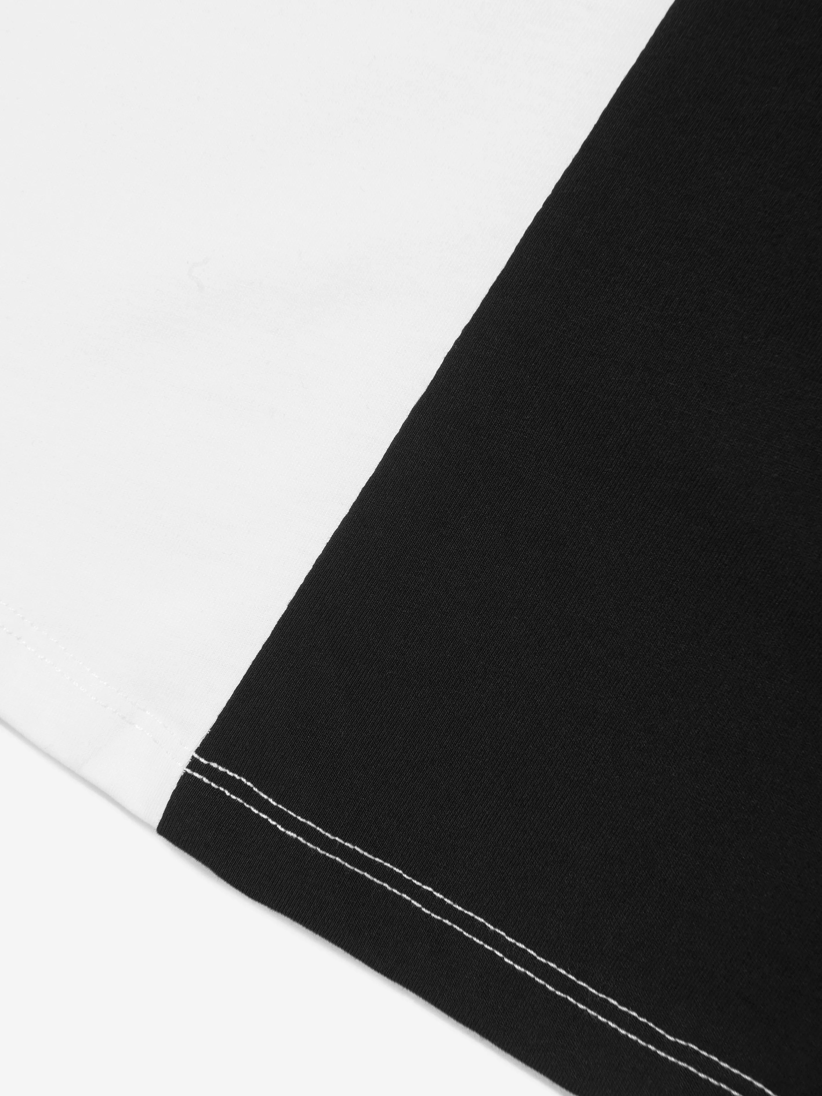 Balmain Kids Farbblock Logo T-Shirt in Weiß