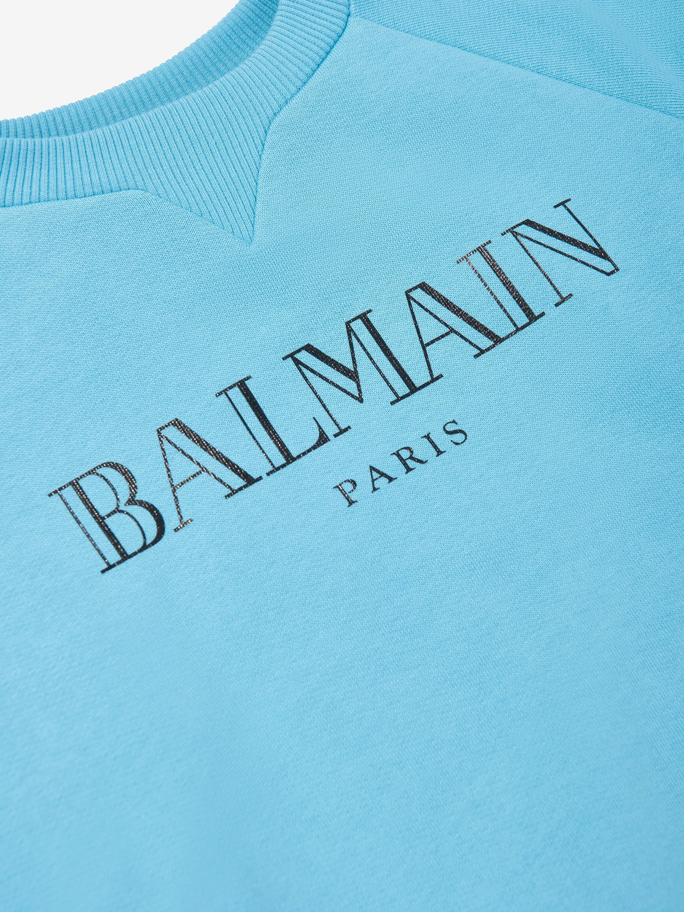 Balmain Kids Logo-Sweatshirt in Blau