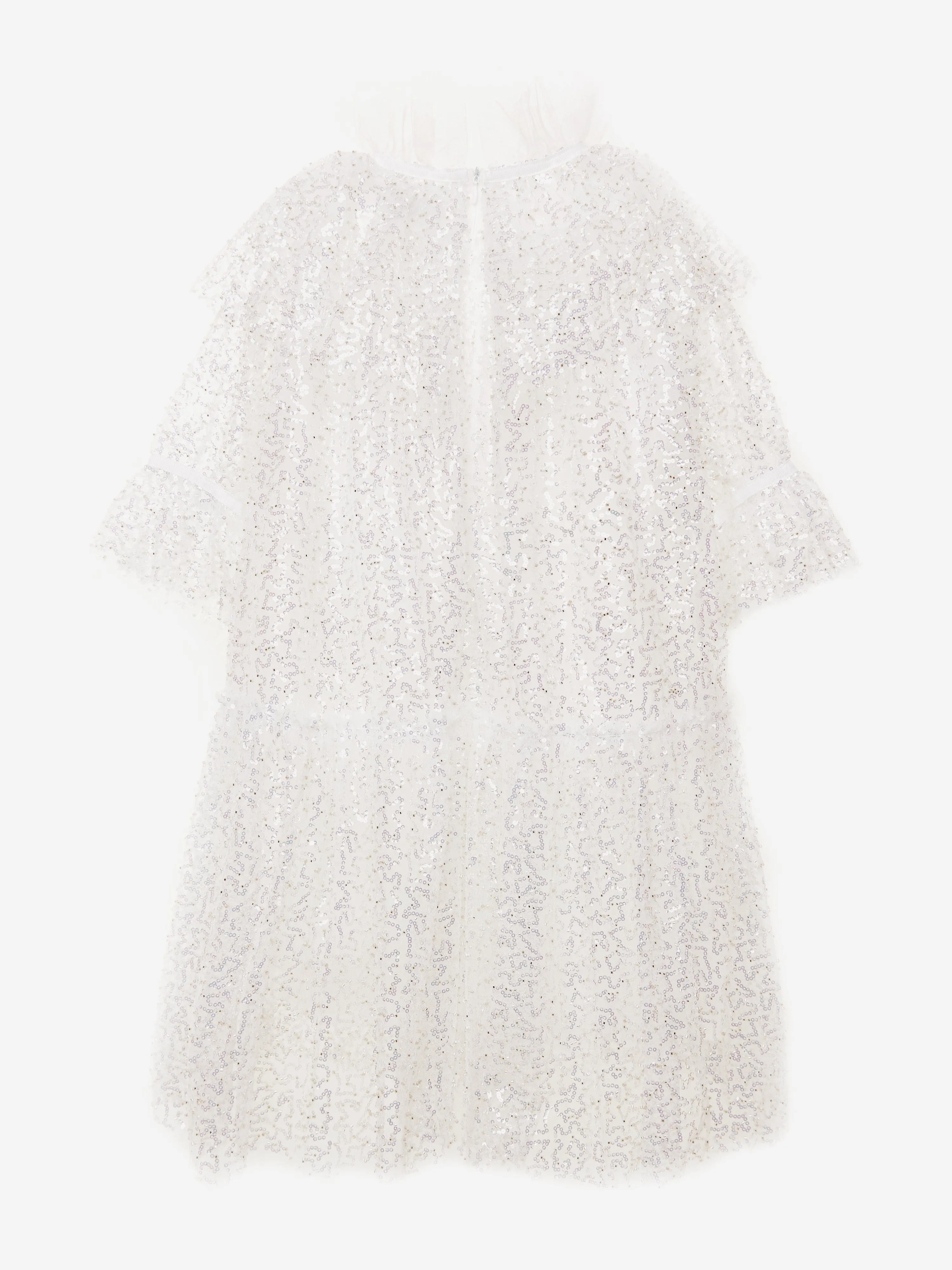 BCBG Girls Pailletten Tüllkleid in Weiß