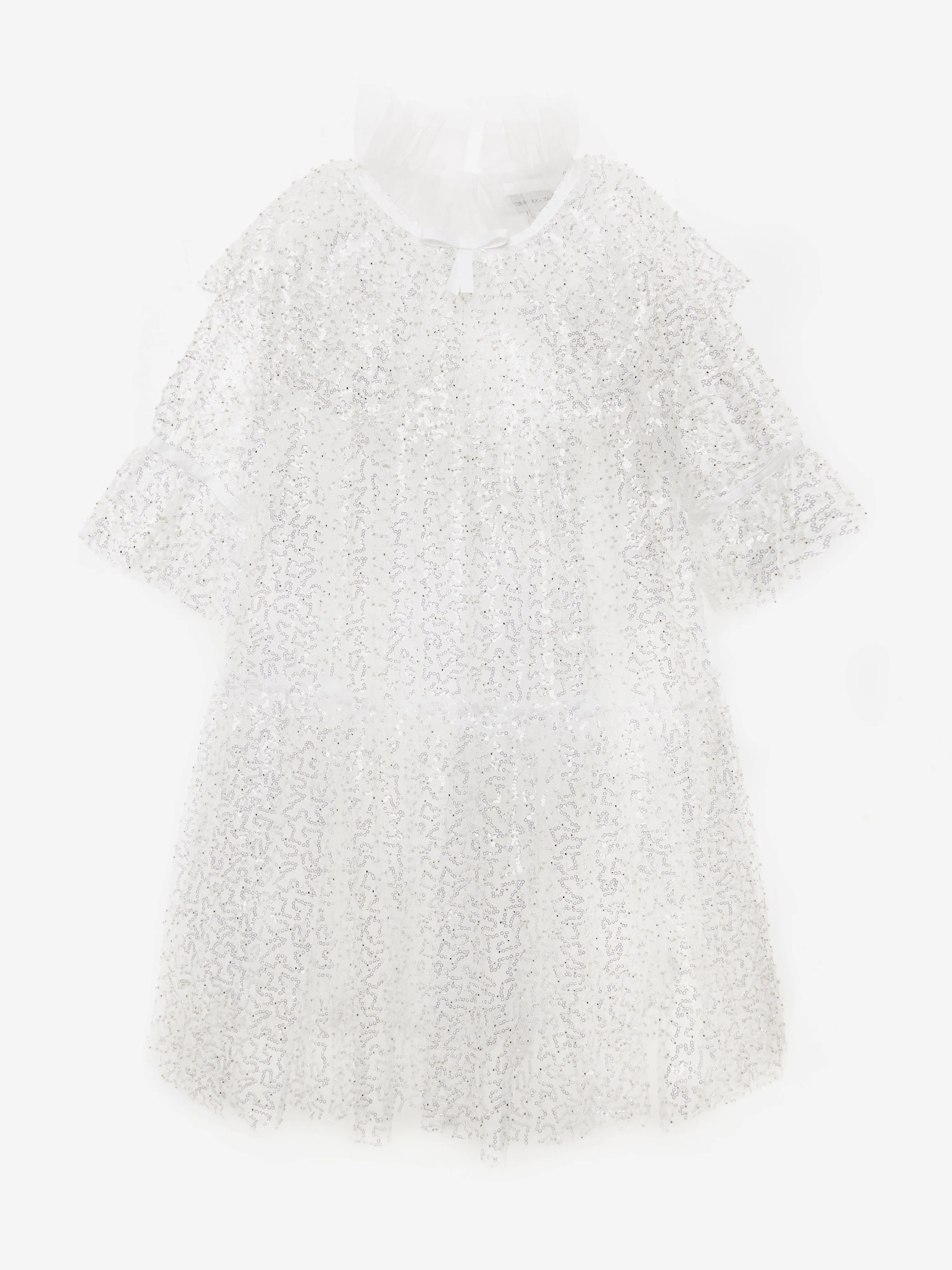 BCBG Girls Pailletten Tüllkleid in Weiß