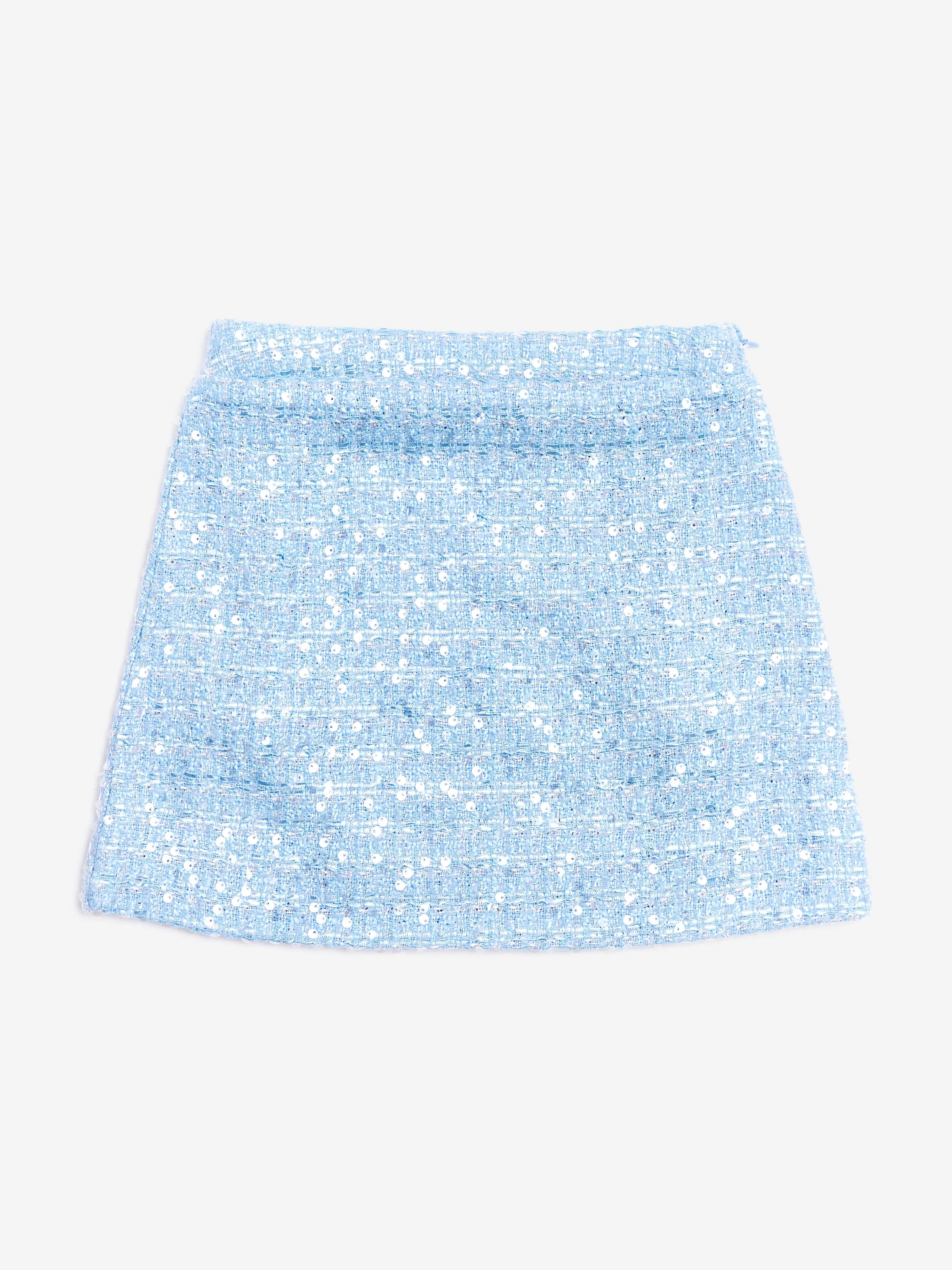 BCBG Girls Tweed Bleistiftrock in Blau