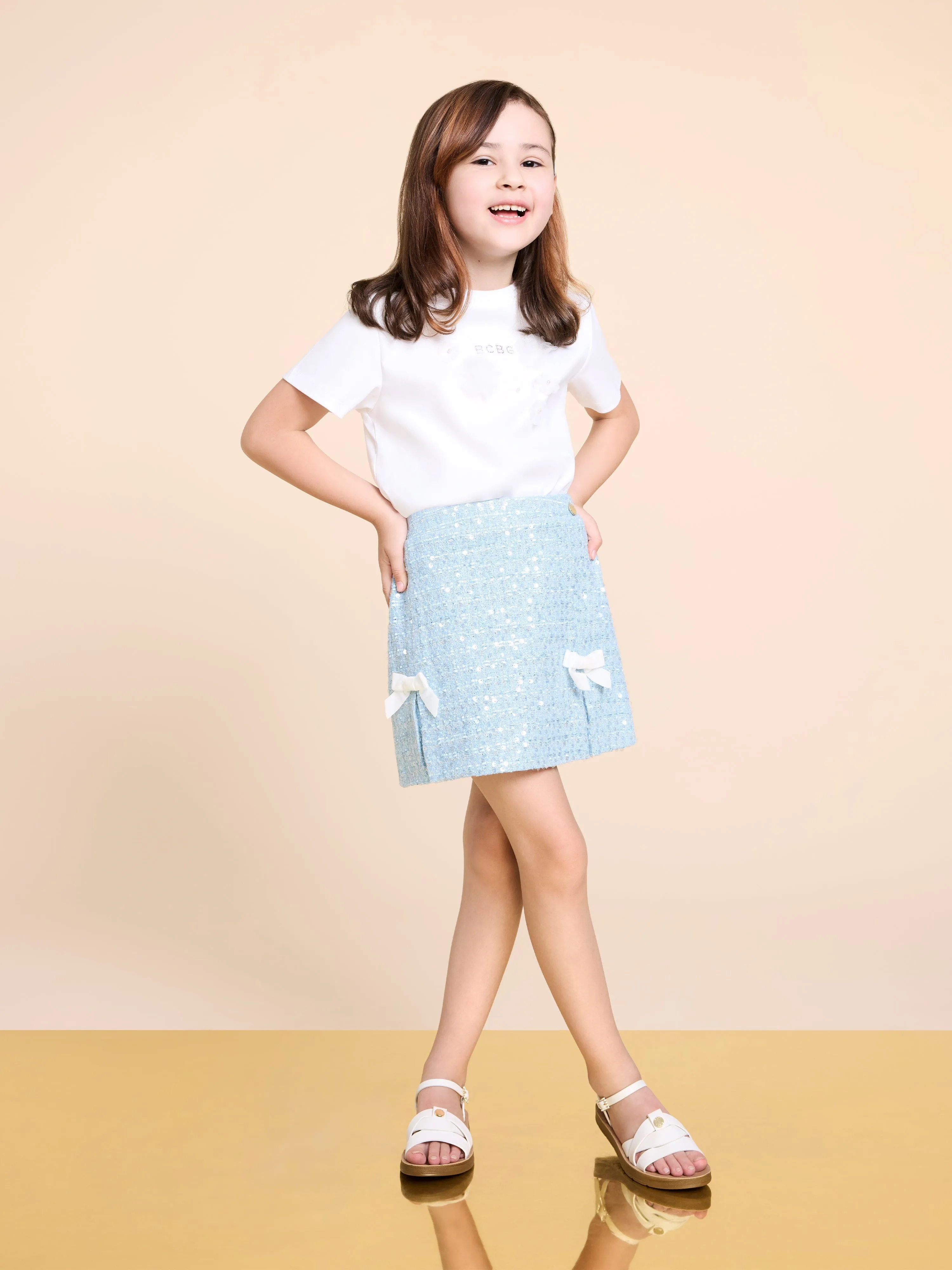 BCBG Girls Tweed Bleistiftrock in Blau