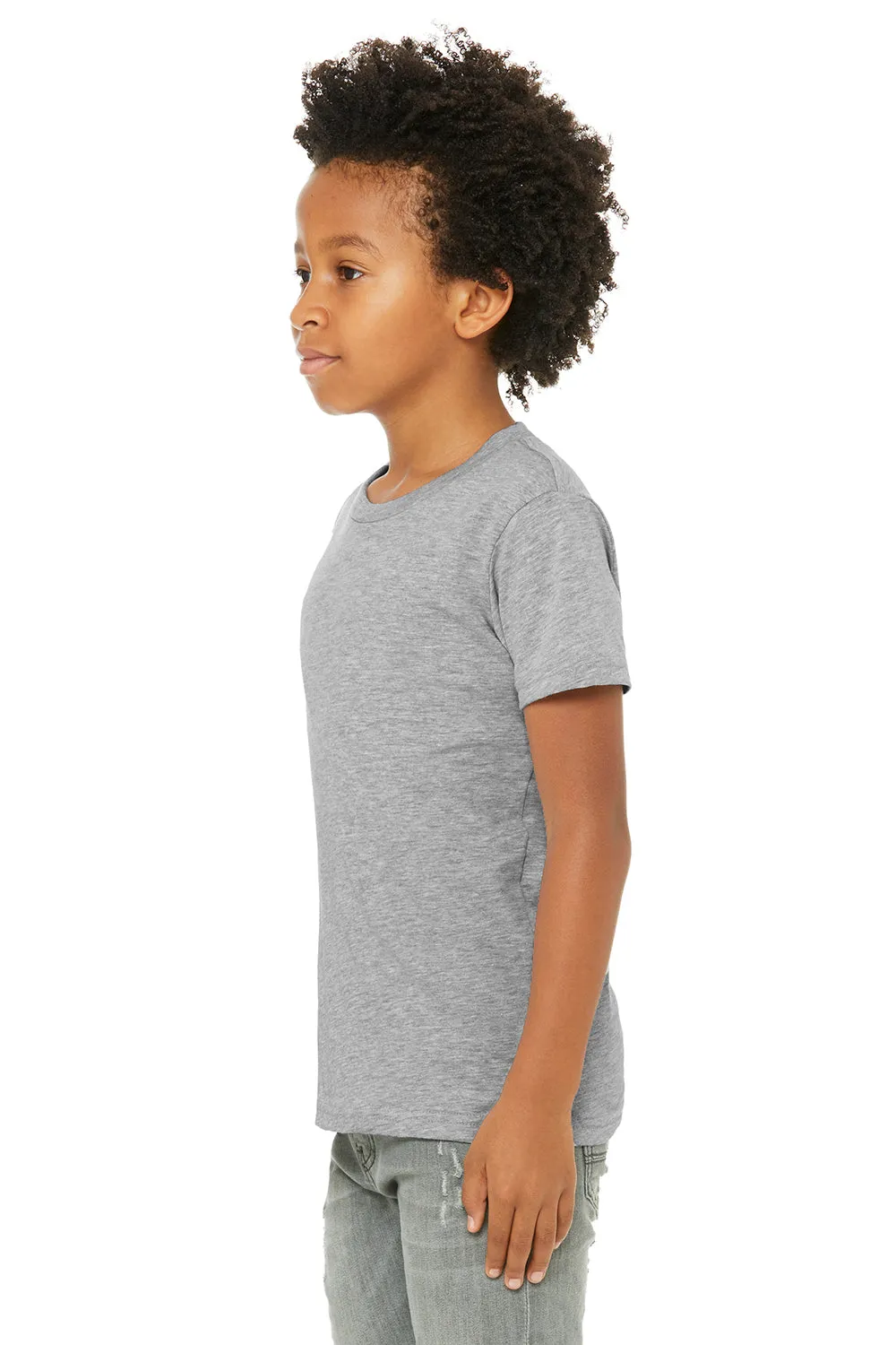 Bella   Canvas Jugend-Jersey Kurzarm Rundhals T-Shirt - Meliertes Grau