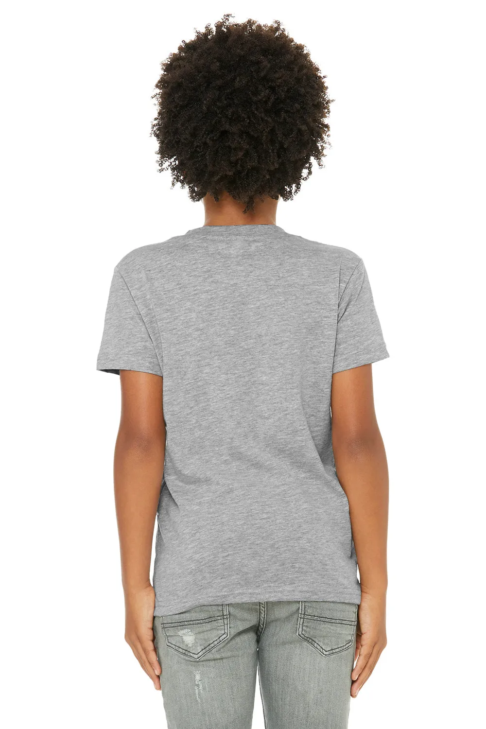 Bella   Canvas Jugend-Jersey Kurzarm Rundhals T-Shirt - Meliertes Grau