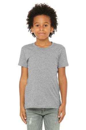 Bella   Canvas Jugend-Jersey Kurzarm Rundhals T-Shirt - Meliertes Grau