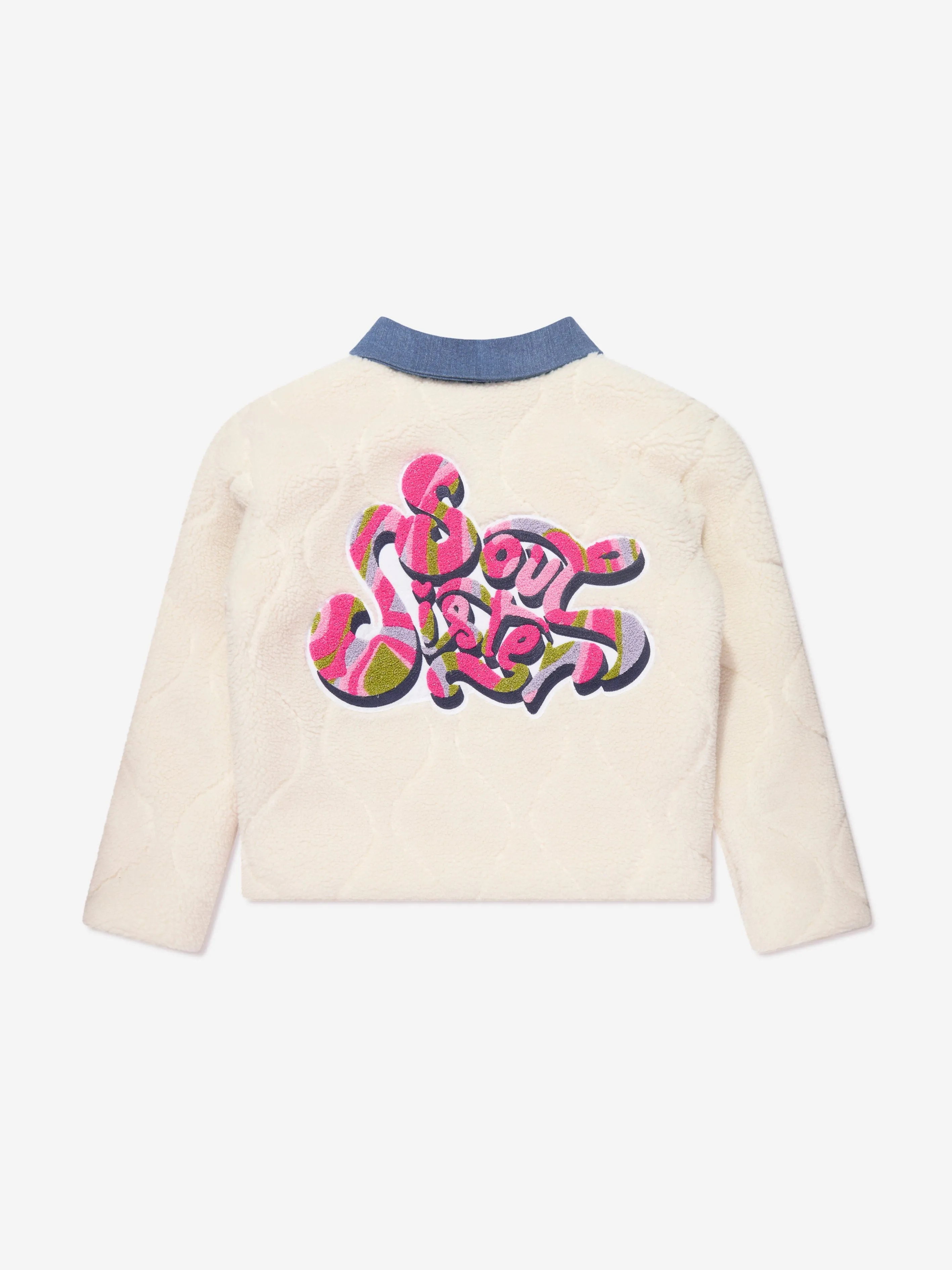 Billieblush Mädchen Kunst-Sherling Steppjacke in Elfenbein