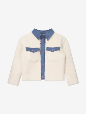 Billieblush Mädchen Kunst-Sherling Steppjacke in Elfenbein