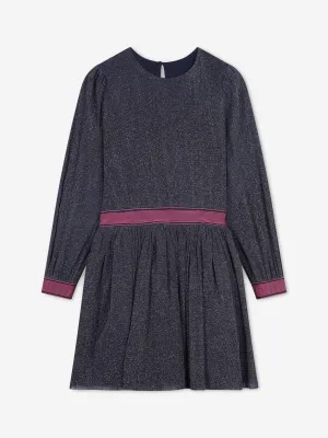 Billieblush Mädchen Glitzer Mesh Kleid in Marineblau