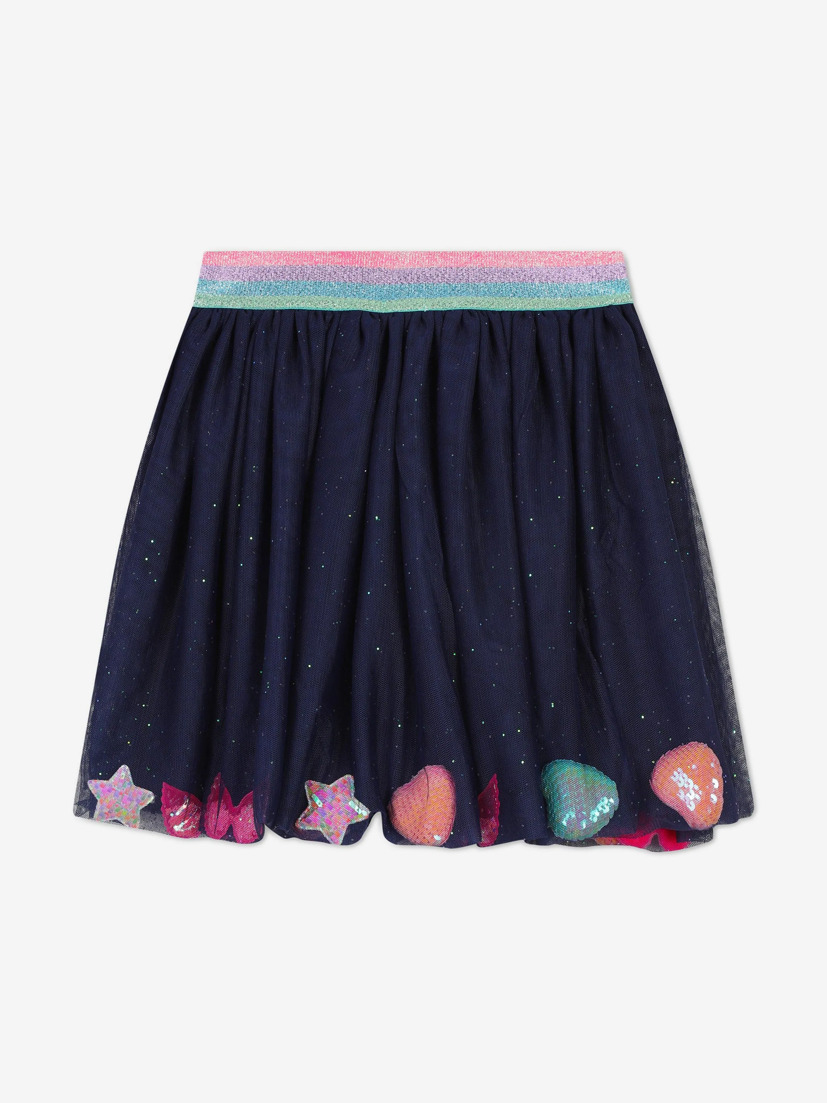 Billieblush Mädchen Glitzer Mesh Rock in Marineblau