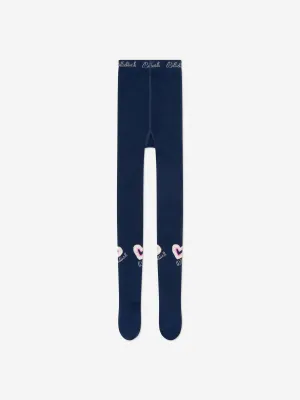 Billieblush Mädchen Herz-Logo Strumpfhose in Marineblau